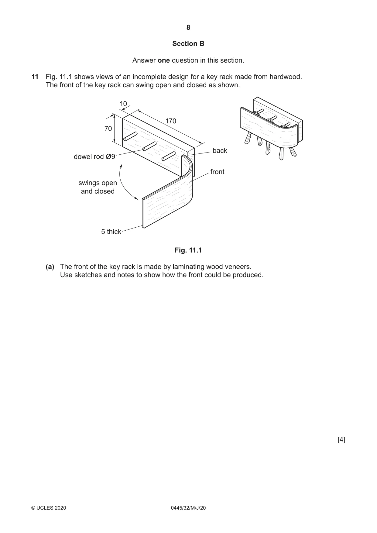 Cambridge IGCSE Design and Technology 0445 2020 May/June Paper 3 · Variant 2 question paper, page 8 of 20