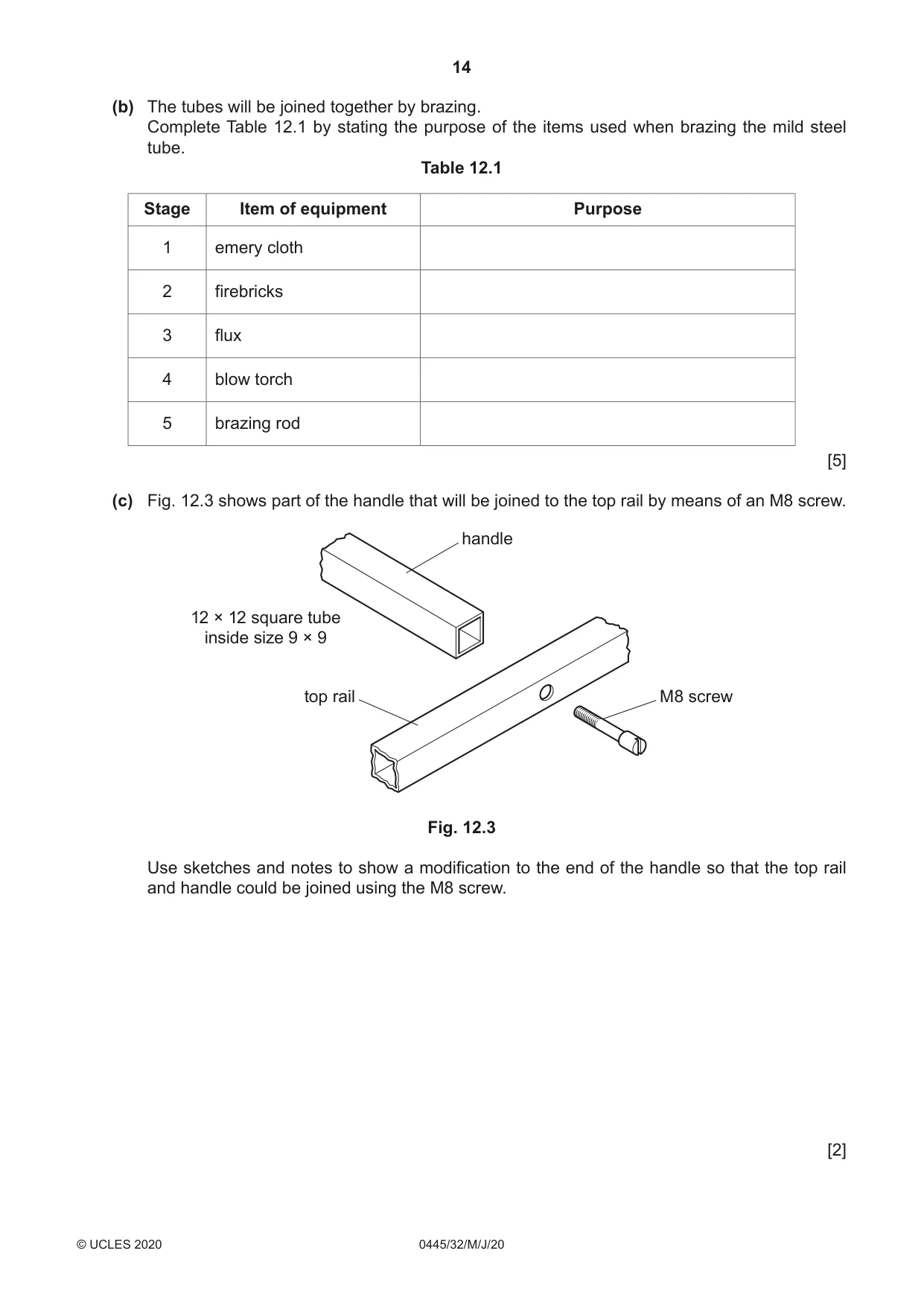Cambridge IGCSE Design and Technology 0445 2020 May/June Paper 3 · Variant 2 question paper, page 14 of 20