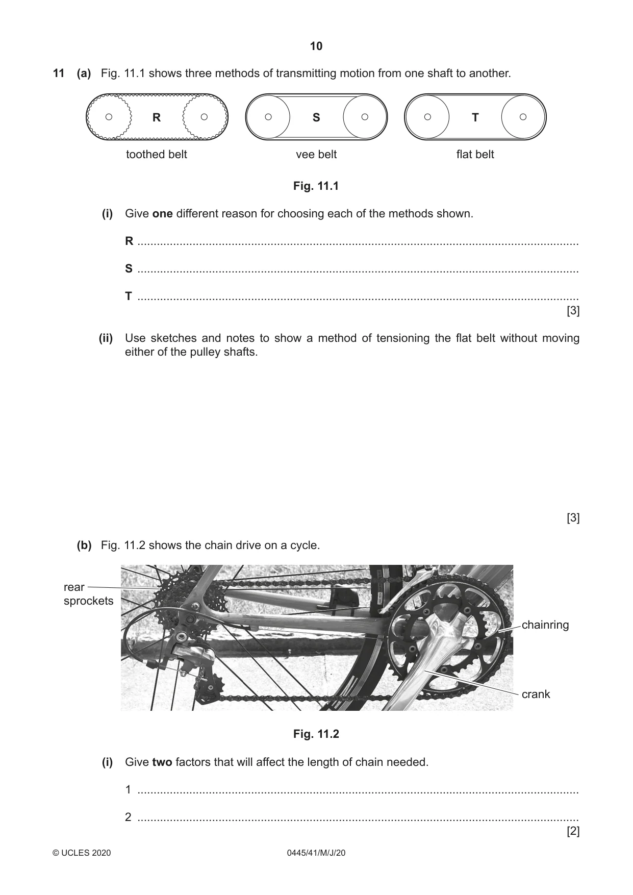 Cambridge IGCSE Design and Technology 0445 2020 May/June Paper 4 · Variant 1 question paper, page 10 of 20