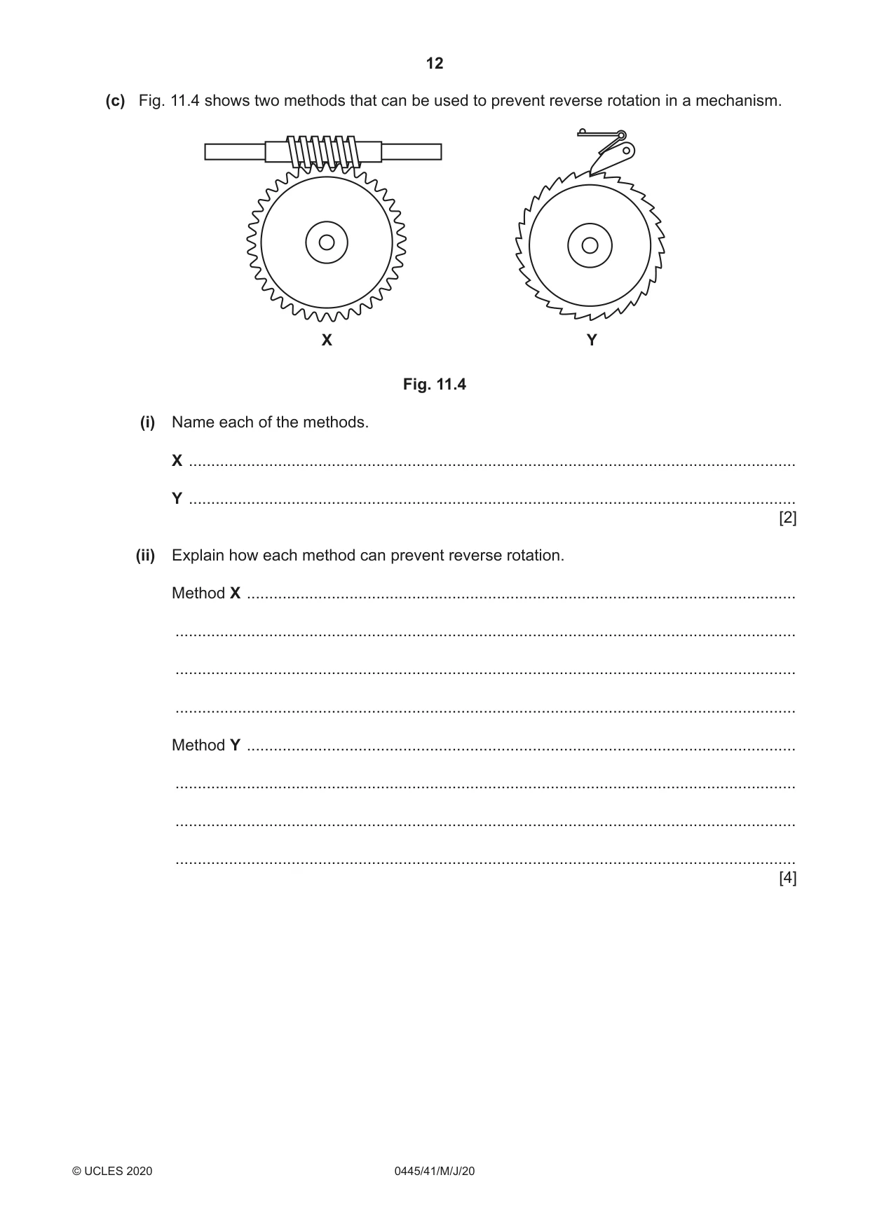 Cambridge IGCSE Design and Technology 0445 2020 May/June Paper 4 · Variant 1 question paper, page 12 of 20