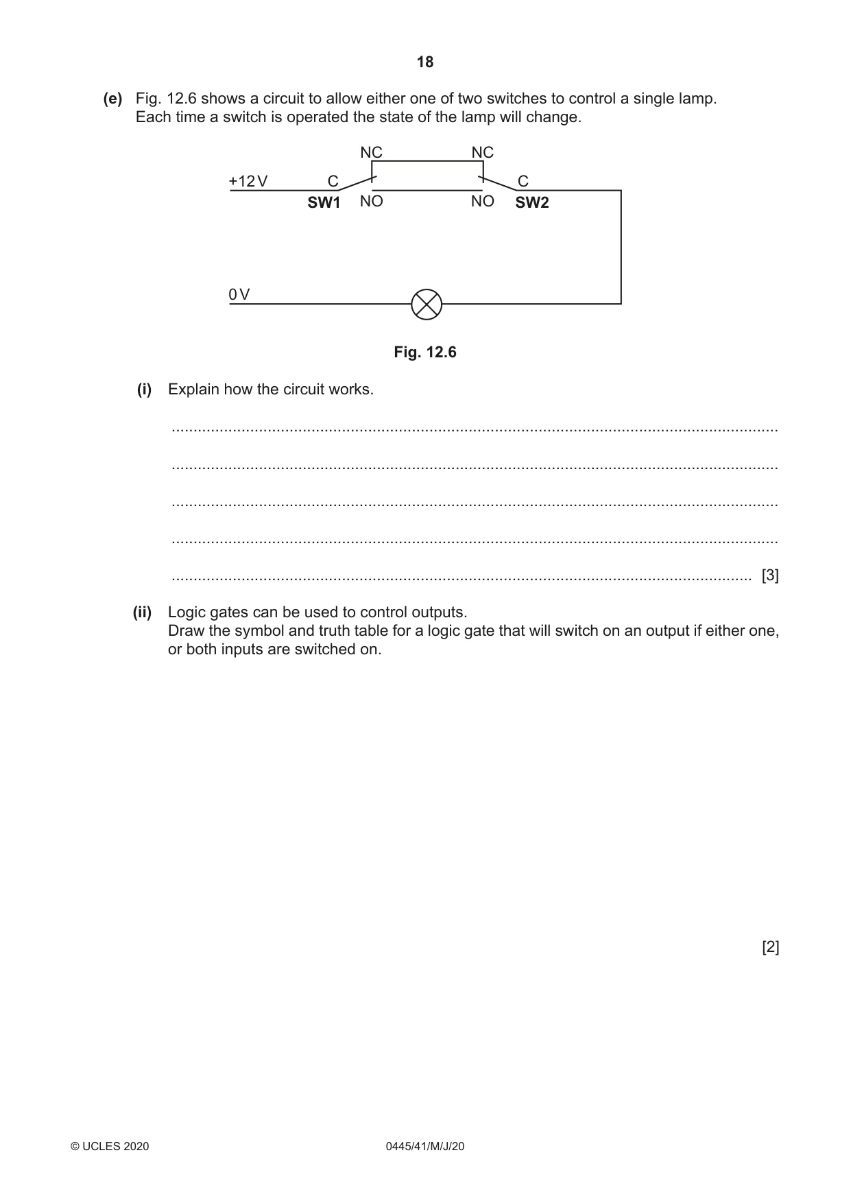 Cambridge IGCSE Design and Technology 0445 2020 May/June Paper 4 · Variant 1 question paper, page 18 of 20