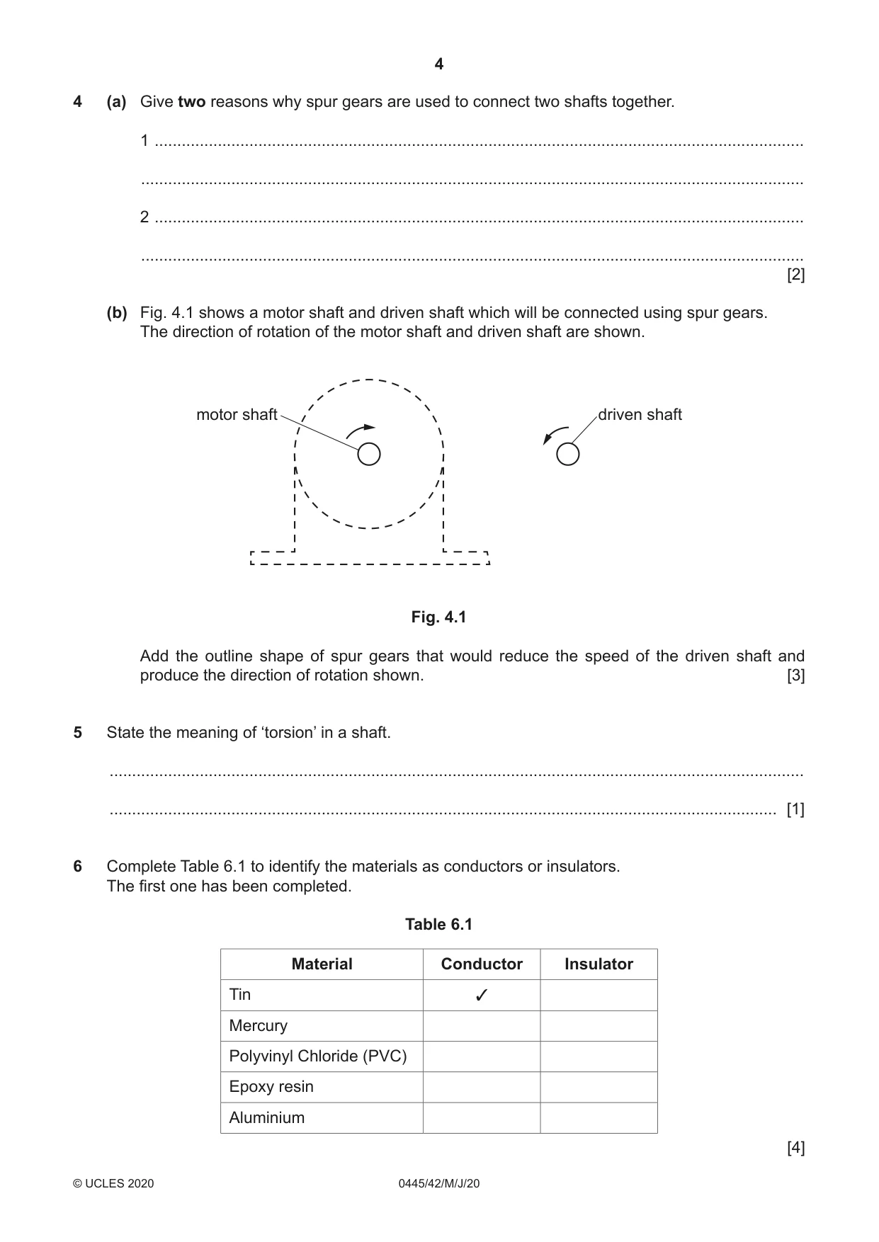 Cambridge IGCSE Design and Technology 0445 2020 May/June Paper 4 · Variant 2 question paper, page 4 of 20