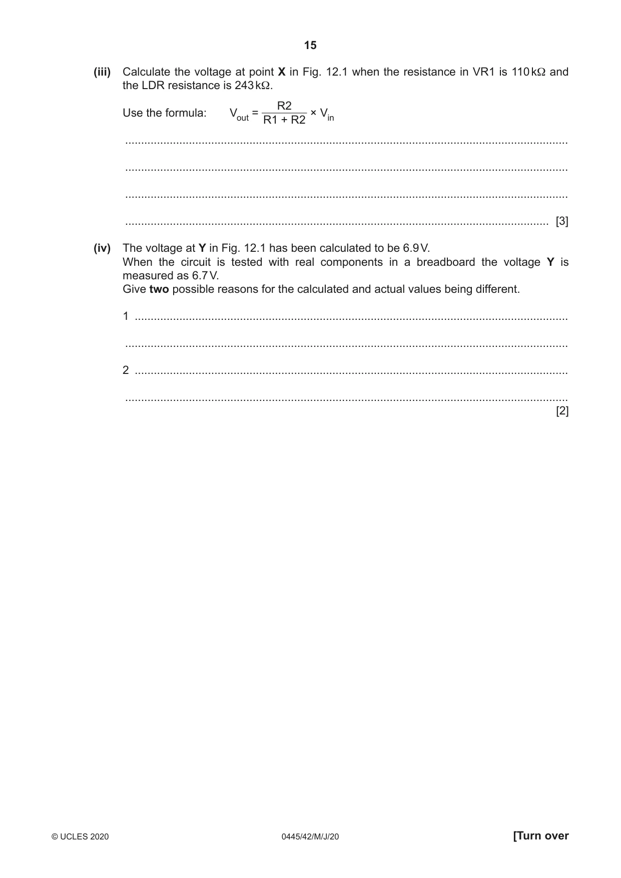 Cambridge IGCSE Design and Technology 0445 2020 May/June Paper 4 · Variant 2 question paper, page 15 of 20