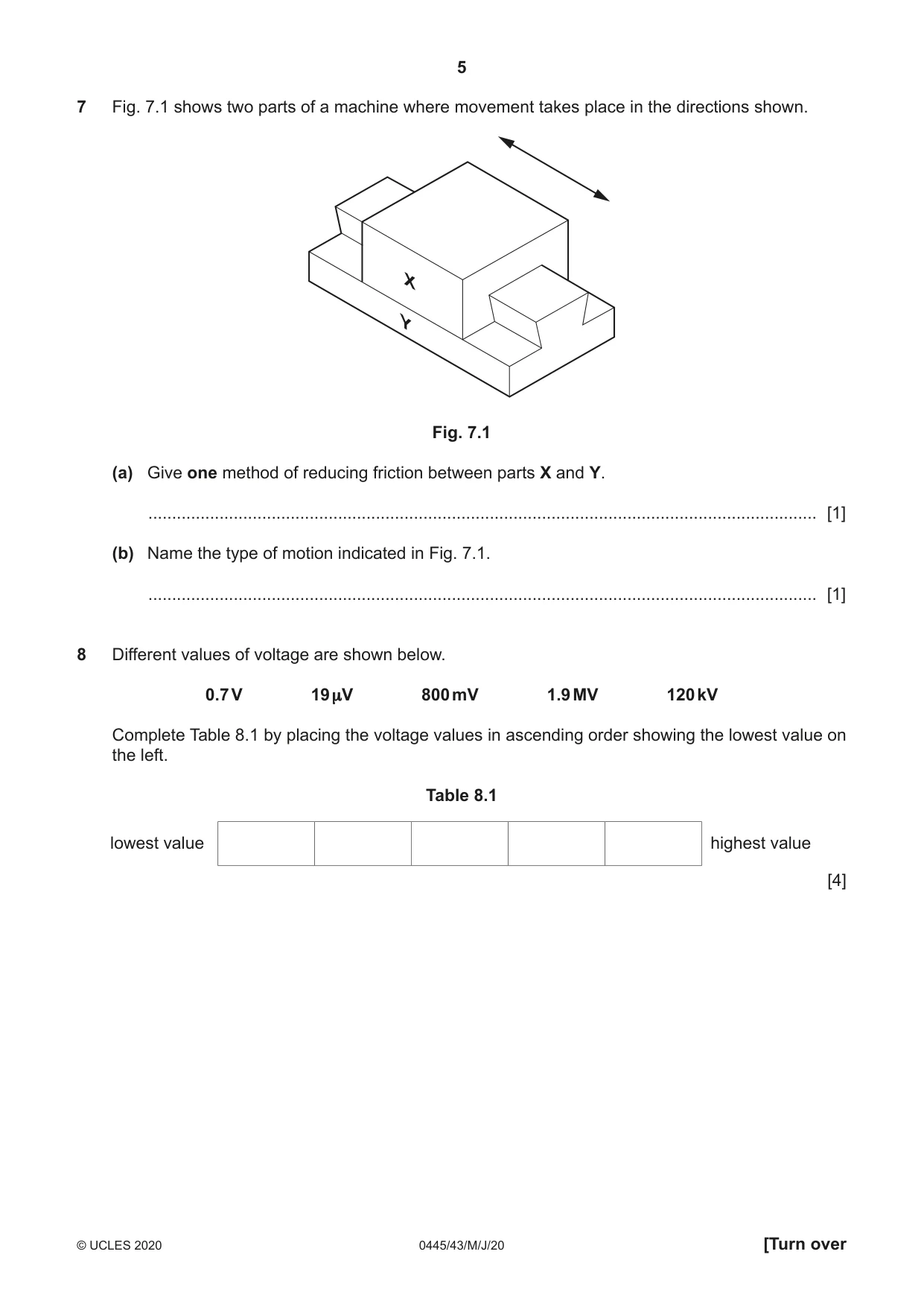 Cambridge IGCSE Design and Technology 0445 2020 May/June Paper 4 · Variant 3 question paper, page 5 of 20