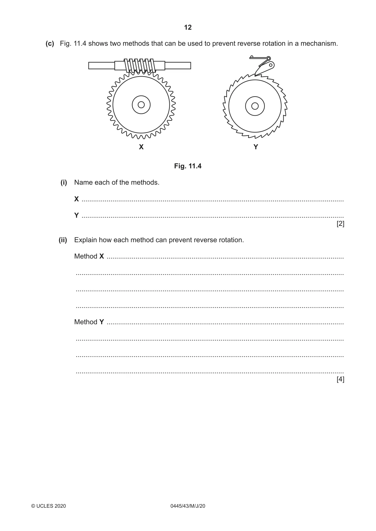 Cambridge IGCSE Design and Technology 0445 2020 May/June Paper 4 · Variant 3 question paper, page 12 of 20