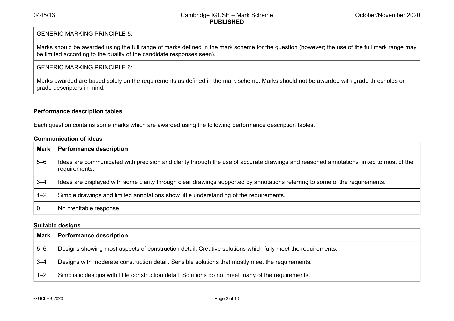 Mark scheme, page 3 of 10