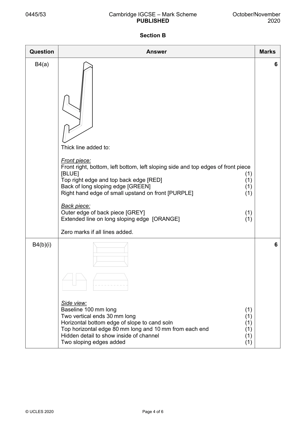 Mark scheme, page 4 of 6