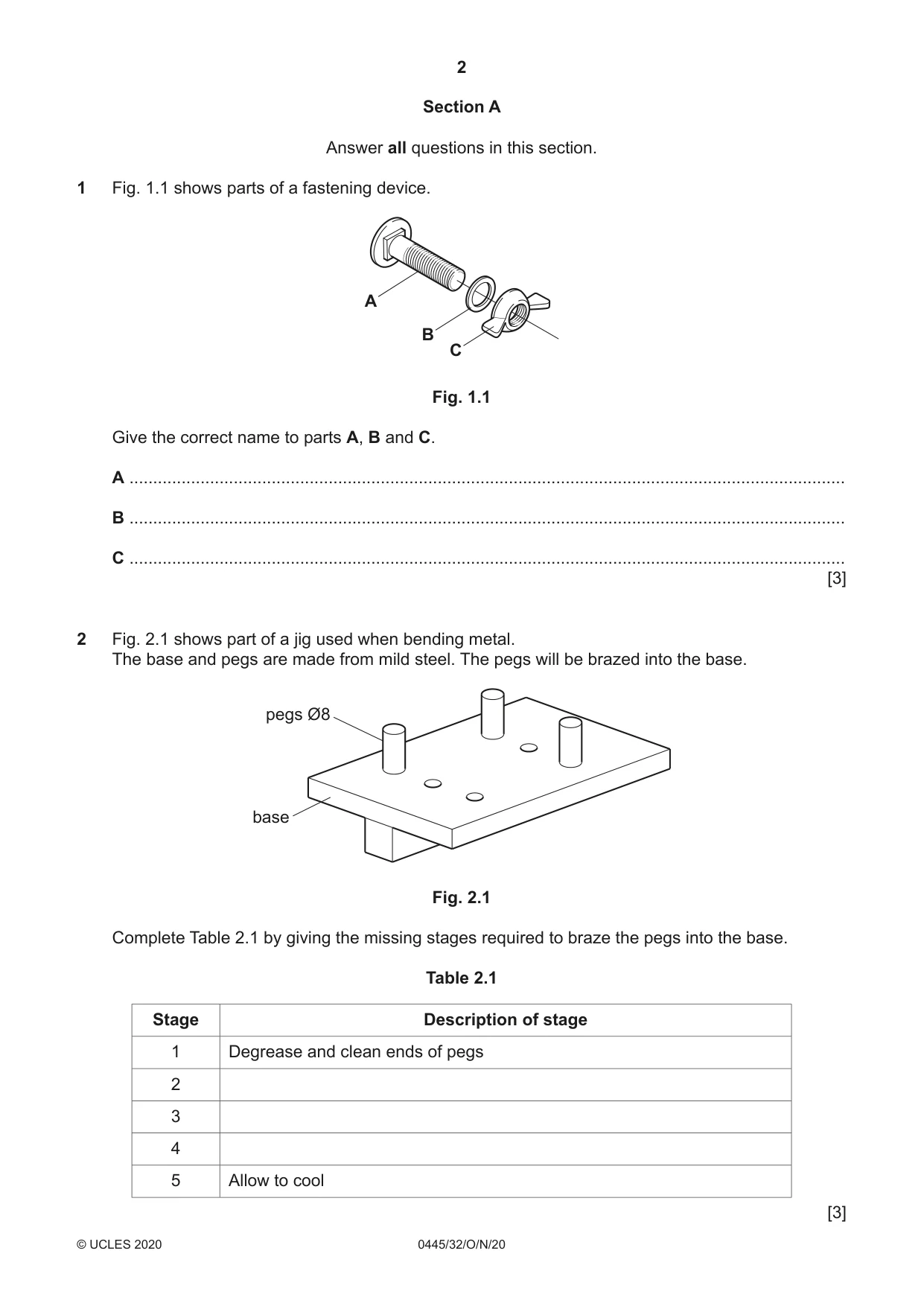 Cambridge IGCSE Design and Technology 0445 2020 Oct/Nov Paper 3 · Variant 2 question paper, page 2 of 24