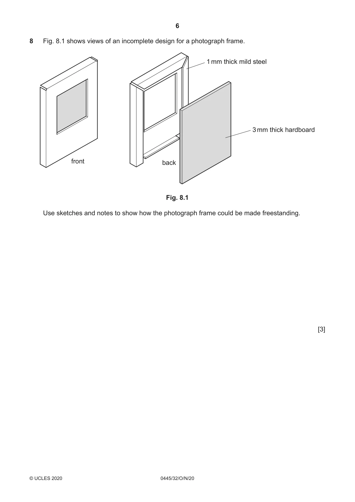 Cambridge IGCSE Design and Technology 0445 2020 Oct/Nov Paper 3 · Variant 2 question paper, page 6 of 24