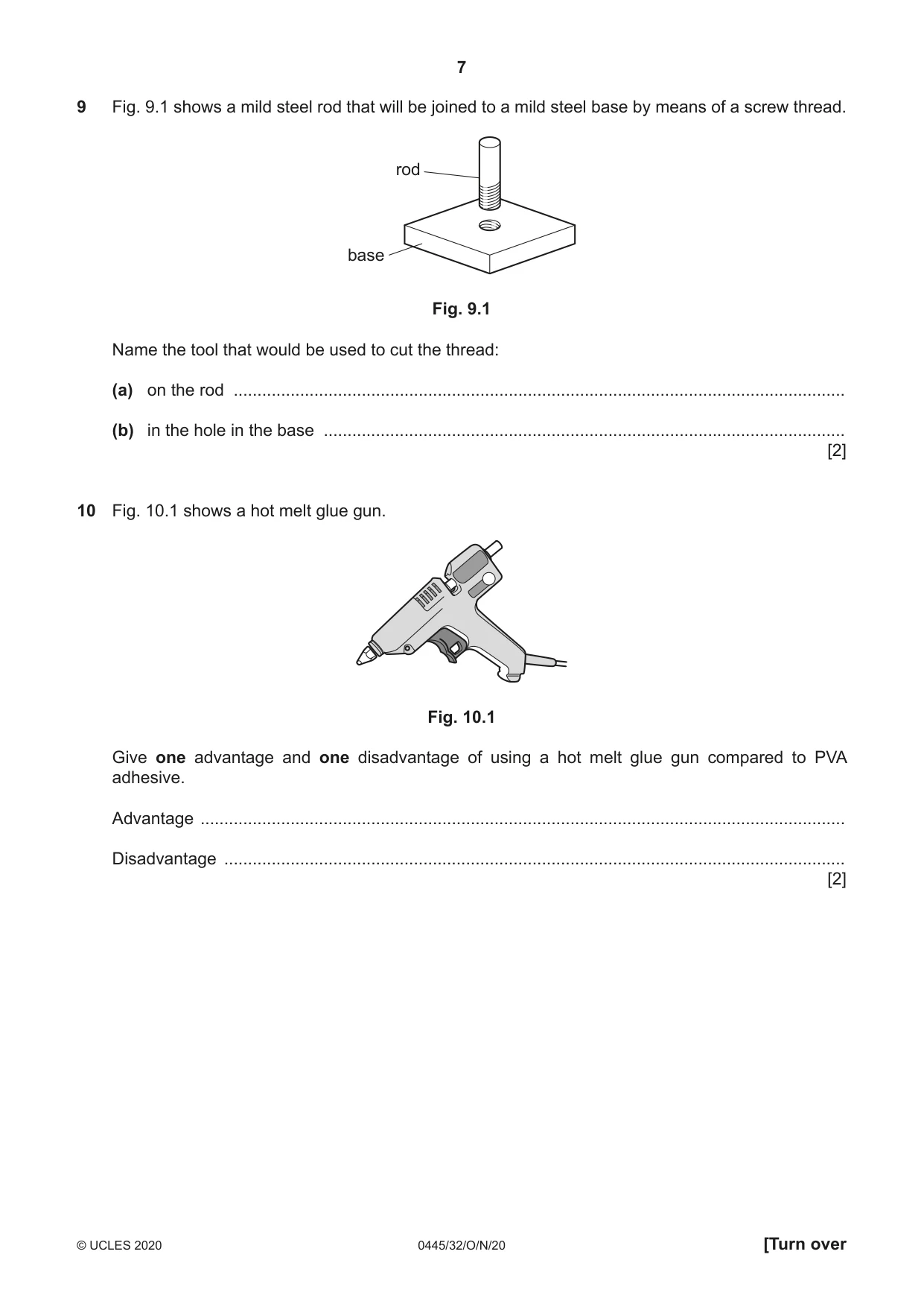 Cambridge IGCSE Design and Technology 0445 2020 Oct/Nov Paper 3 · Variant 2 question paper, page 7 of 24
