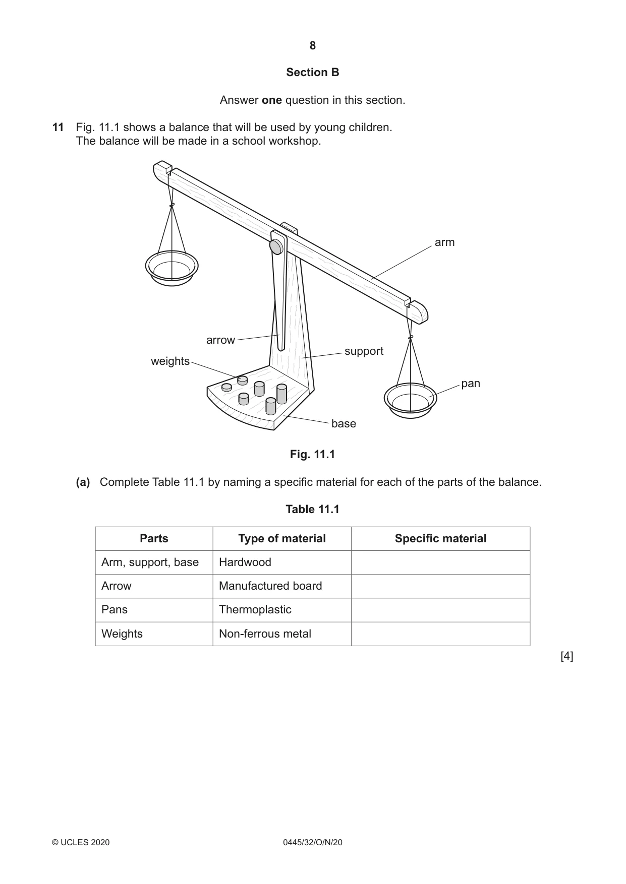 Cambridge IGCSE Design and Technology 0445 2020 Oct/Nov Paper 3 · Variant 2 question paper, page 8 of 24