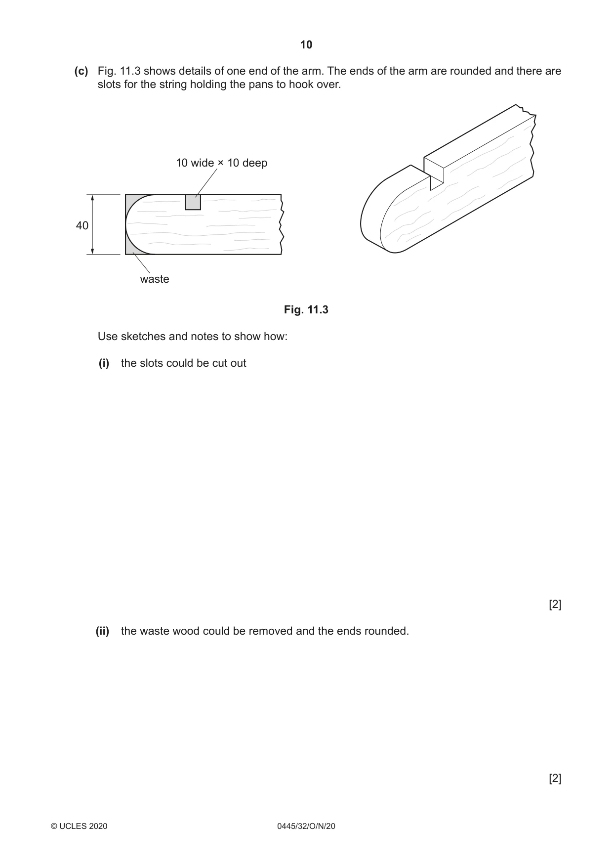Cambridge IGCSE Design and Technology 0445 2020 Oct/Nov Paper 3 · Variant 2 question paper, page 10 of 24