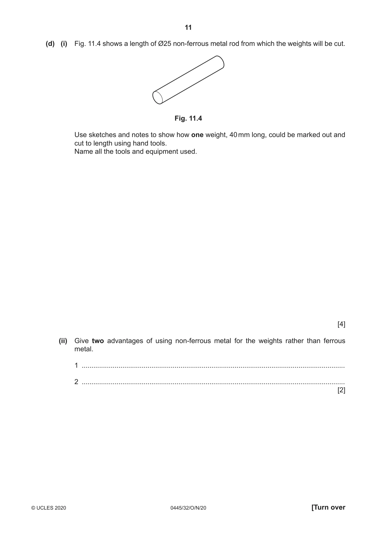 Cambridge IGCSE Design and Technology 0445 2020 Oct/Nov Paper 3 · Variant 2 question paper, page 11 of 24