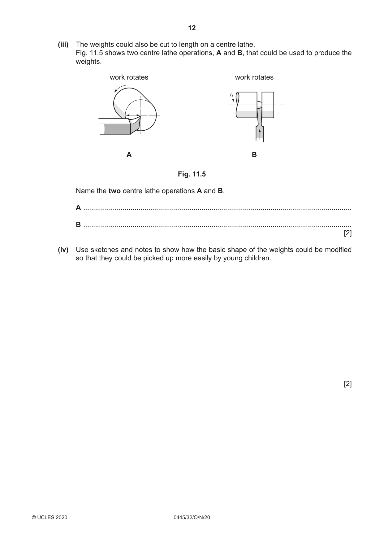 Cambridge IGCSE Design and Technology 0445 2020 Oct/Nov Paper 3 · Variant 2 question paper, page 12 of 24