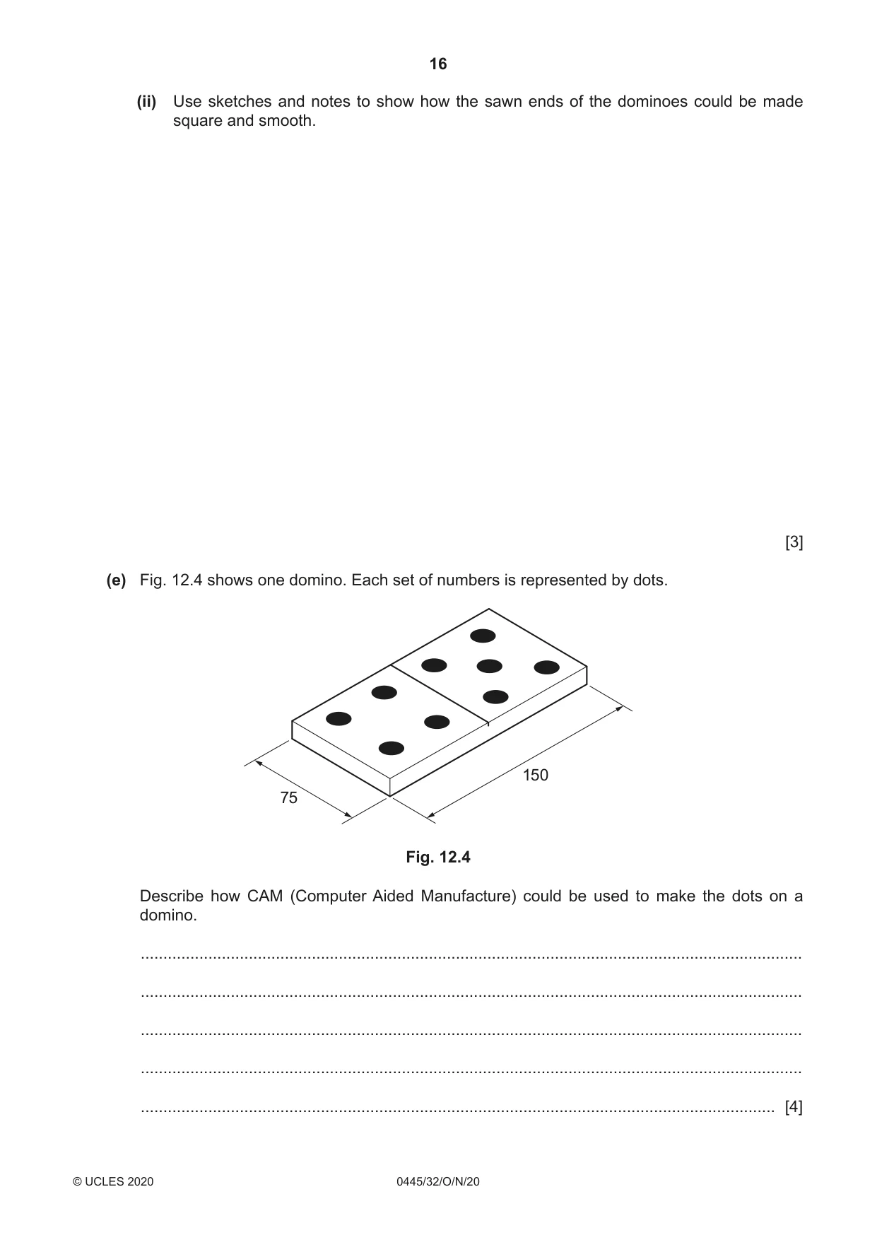 Cambridge IGCSE Design and Technology 0445 2020 Oct/Nov Paper 3 · Variant 2 question paper, page 16 of 24