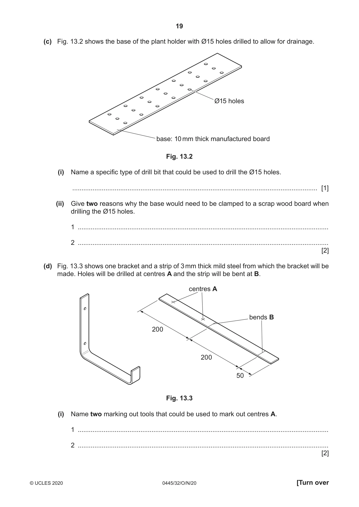 Cambridge IGCSE Design and Technology 0445 2020 Oct/Nov Paper 3 · Variant 2 question paper, page 19 of 24