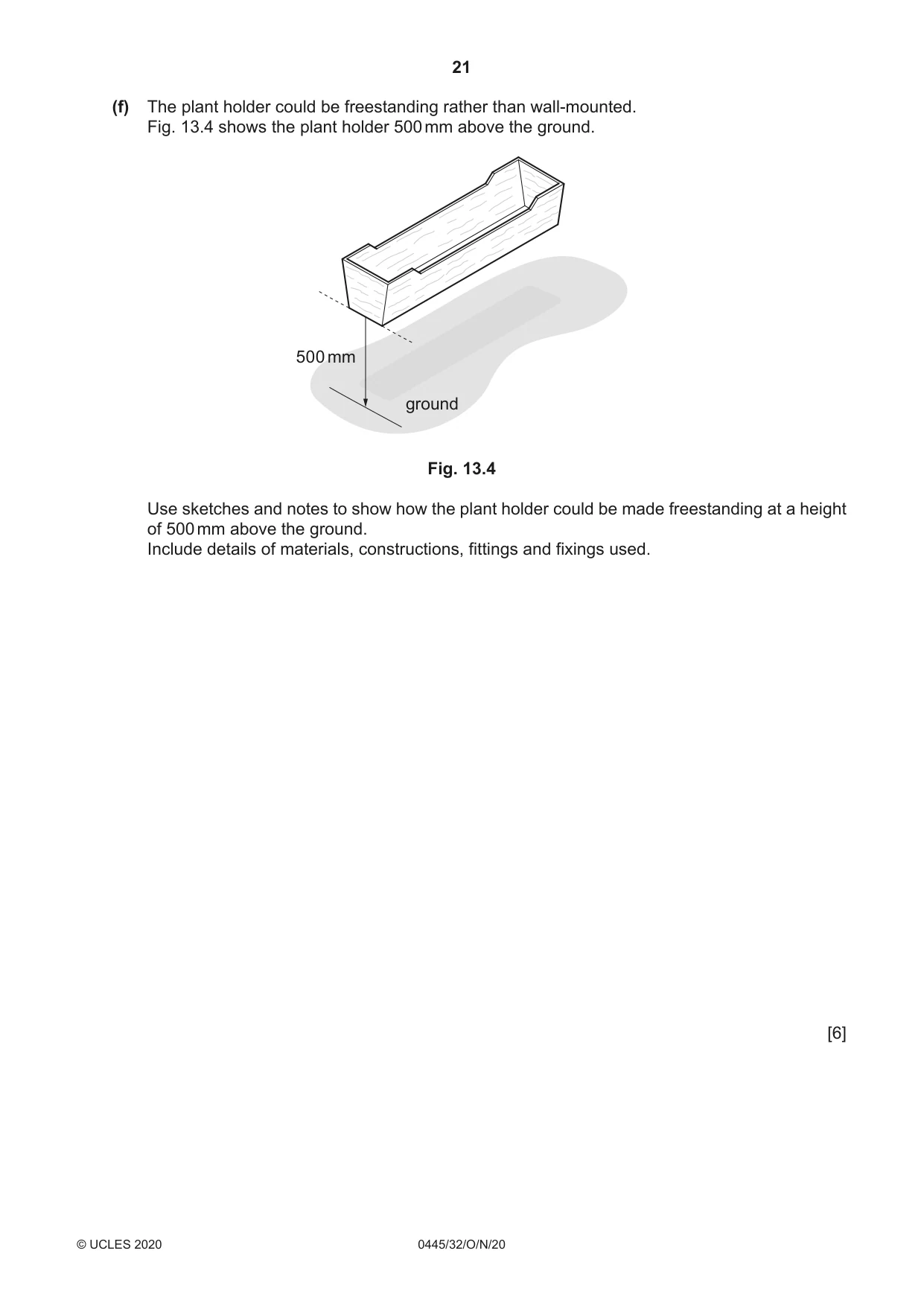 Cambridge IGCSE Design and Technology 0445 2020 Oct/Nov Paper 3 · Variant 2 question paper, page 21 of 24