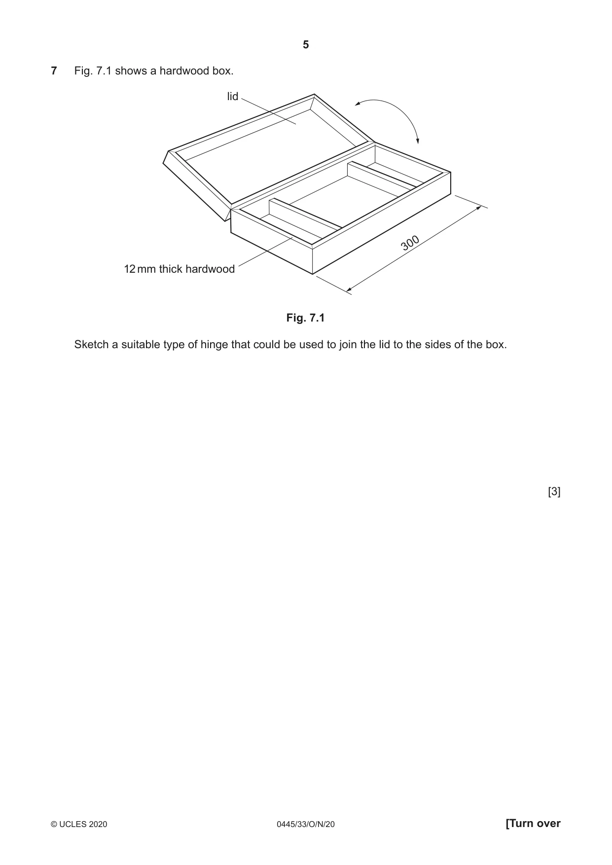 Cambridge IGCSE Design and Technology 0445 2020 Oct/Nov Paper 3 · Variant 3 question paper, page 5 of 20