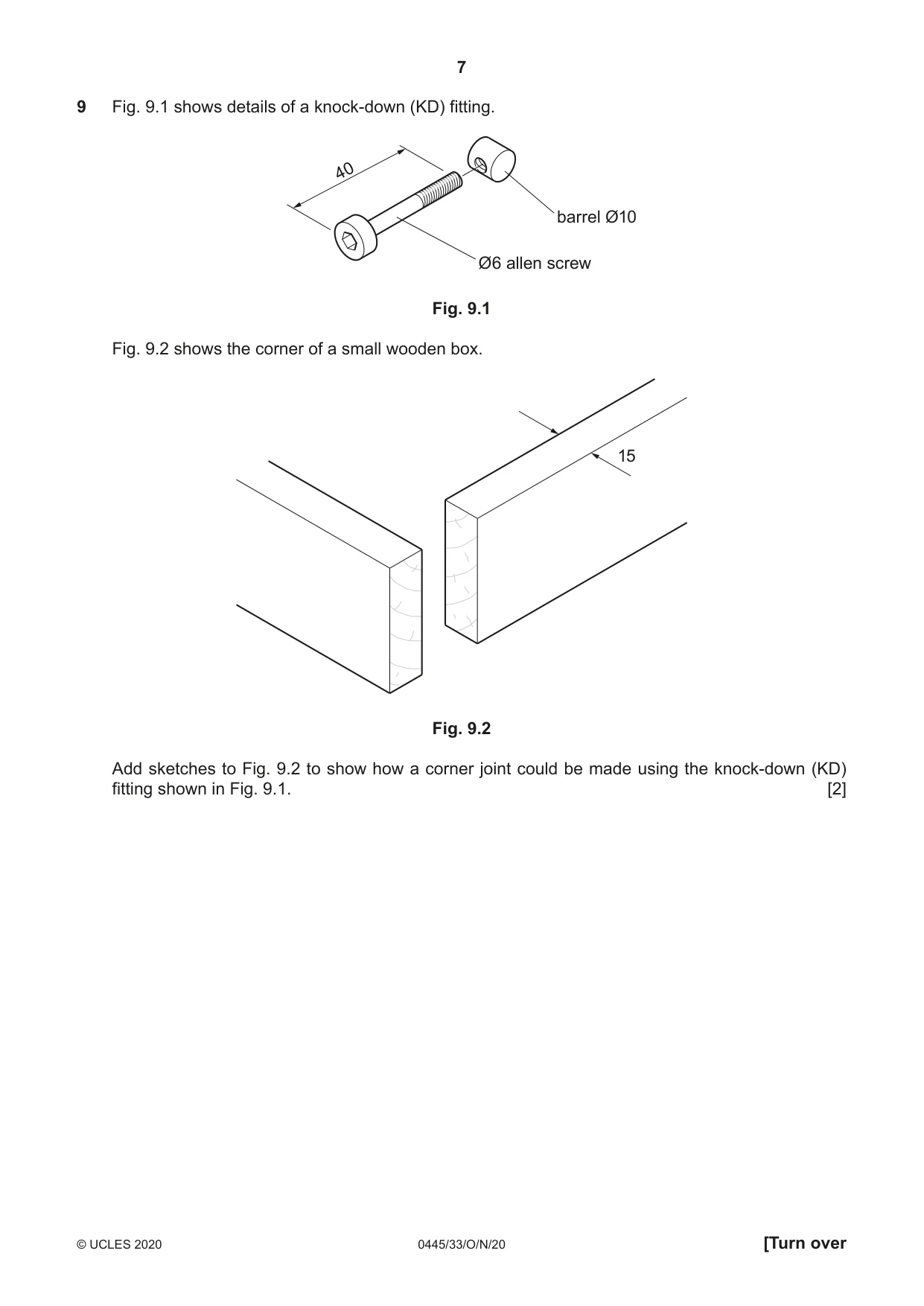 Cambridge IGCSE Design and Technology 0445 2020 Oct/Nov Paper 3 · Variant 3 question paper, page 7 of 20