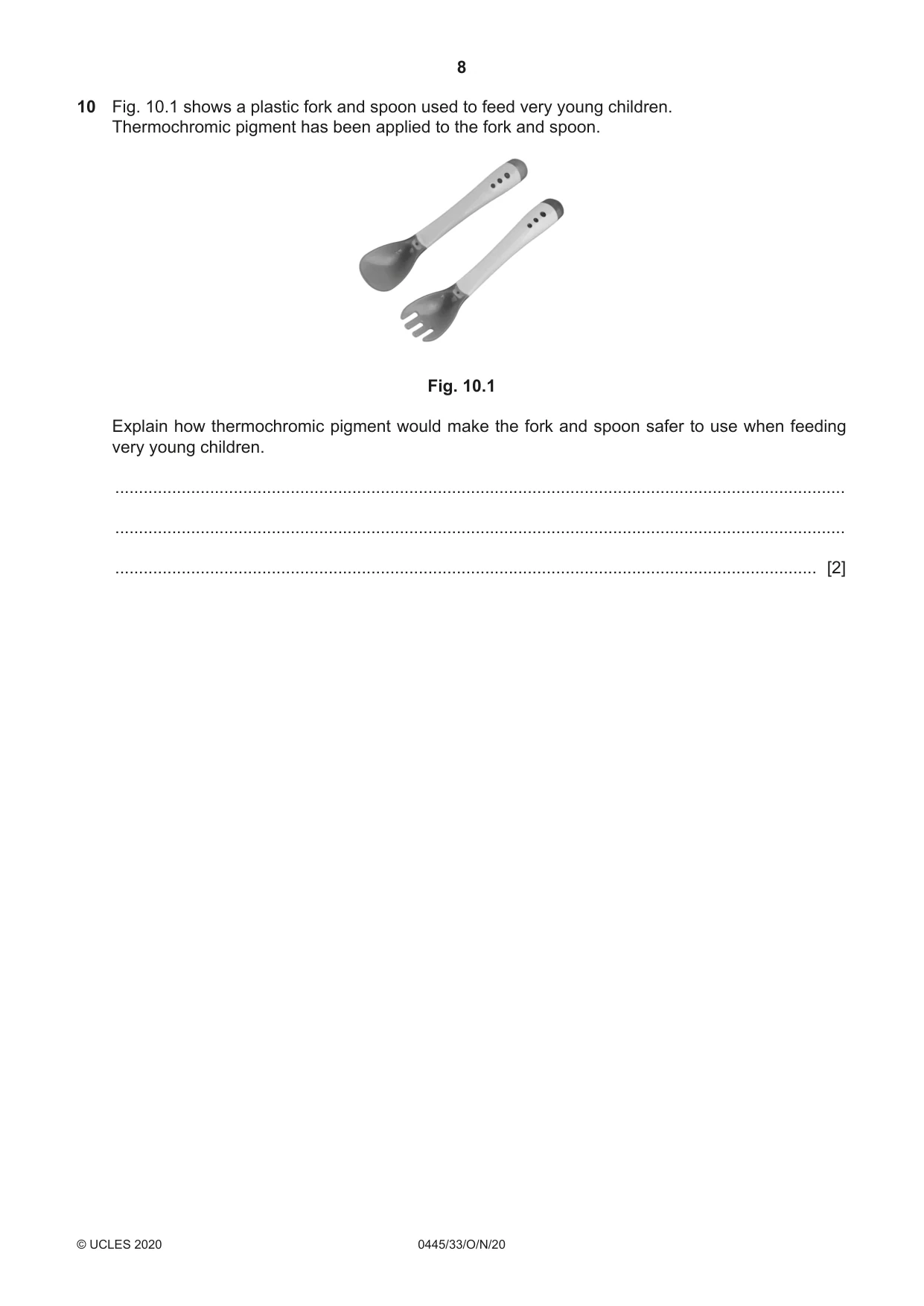 Cambridge IGCSE Design and Technology 0445 2020 Oct/Nov Paper 3 · Variant 3 question paper, page 8 of 20