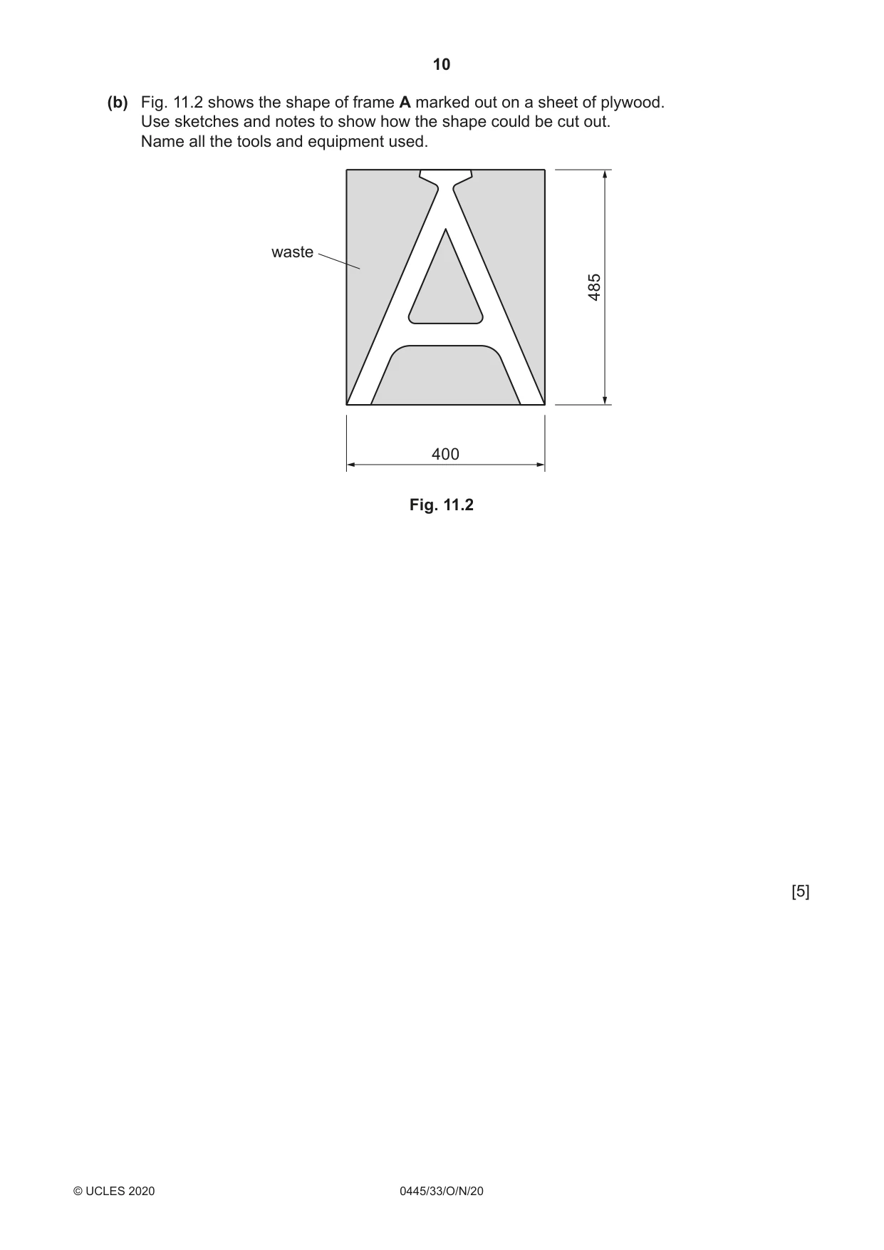 Cambridge IGCSE Design and Technology 0445 2020 Oct/Nov Paper 3 · Variant 3 question paper, page 10 of 20