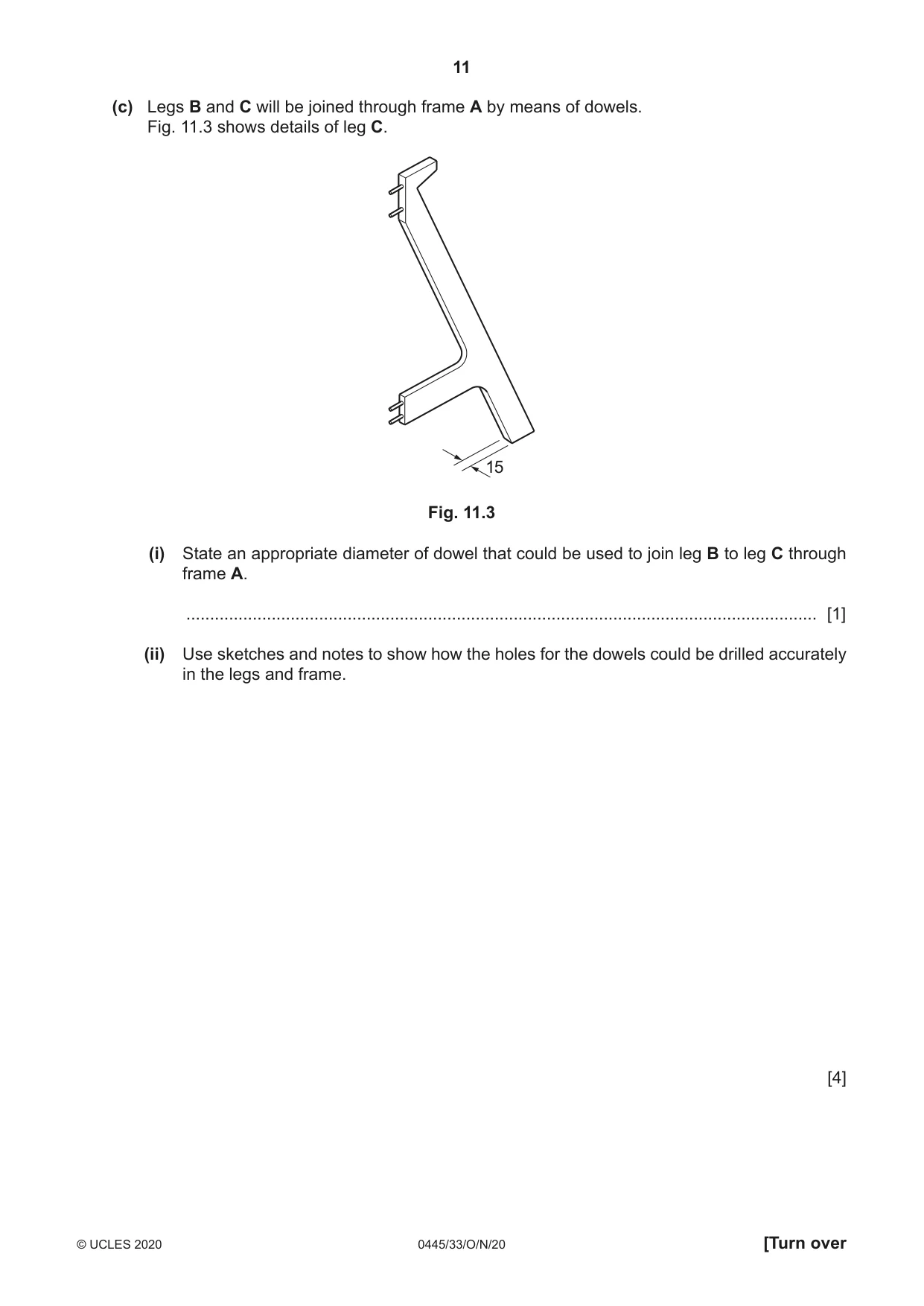 Cambridge IGCSE Design and Technology 0445 2020 Oct/Nov Paper 3 · Variant 3 question paper, page 11 of 20