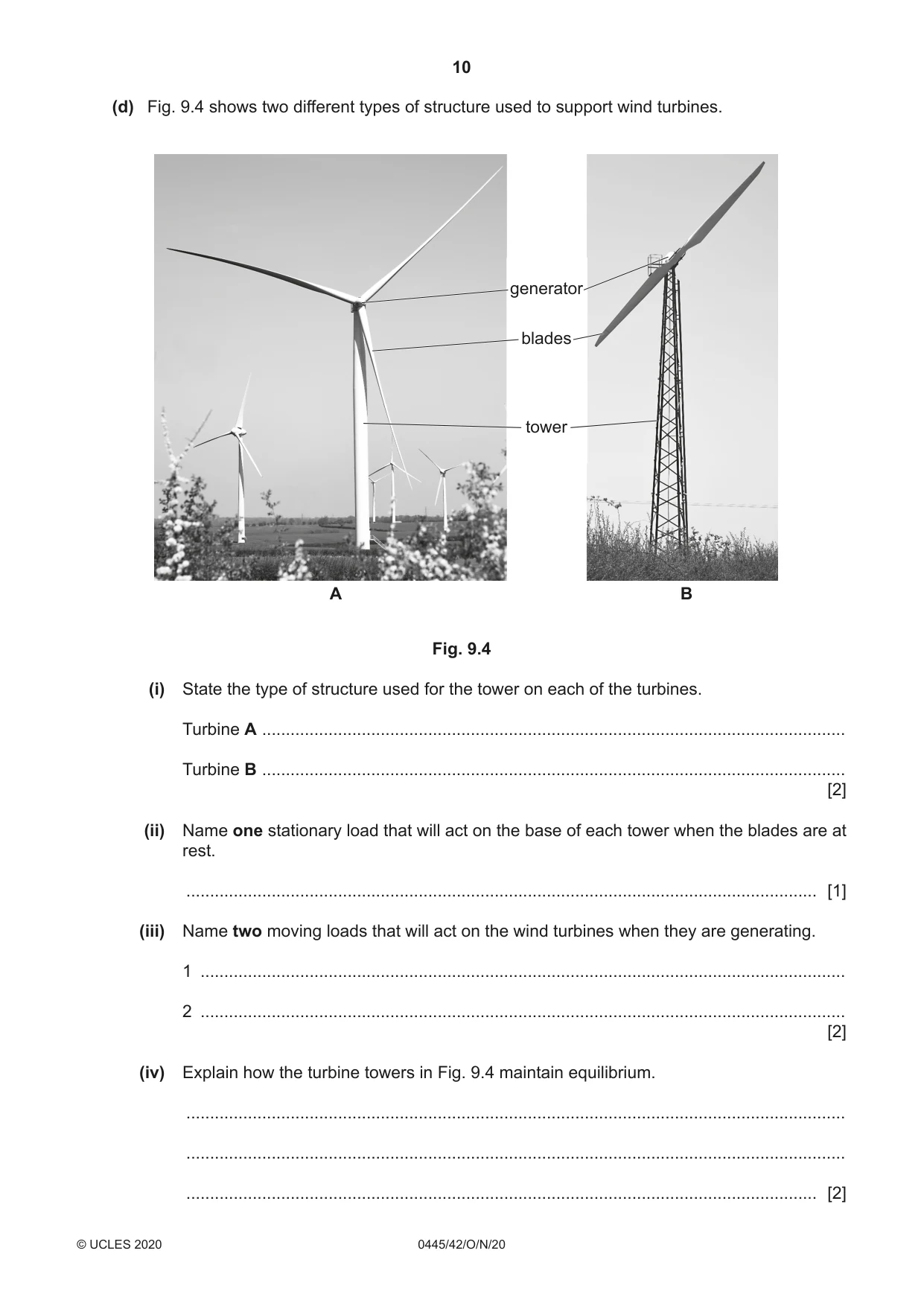 Cambridge IGCSE Design and Technology 0445 2020 Oct/Nov Paper 4 · Variant 2 question paper, page 10 of 20