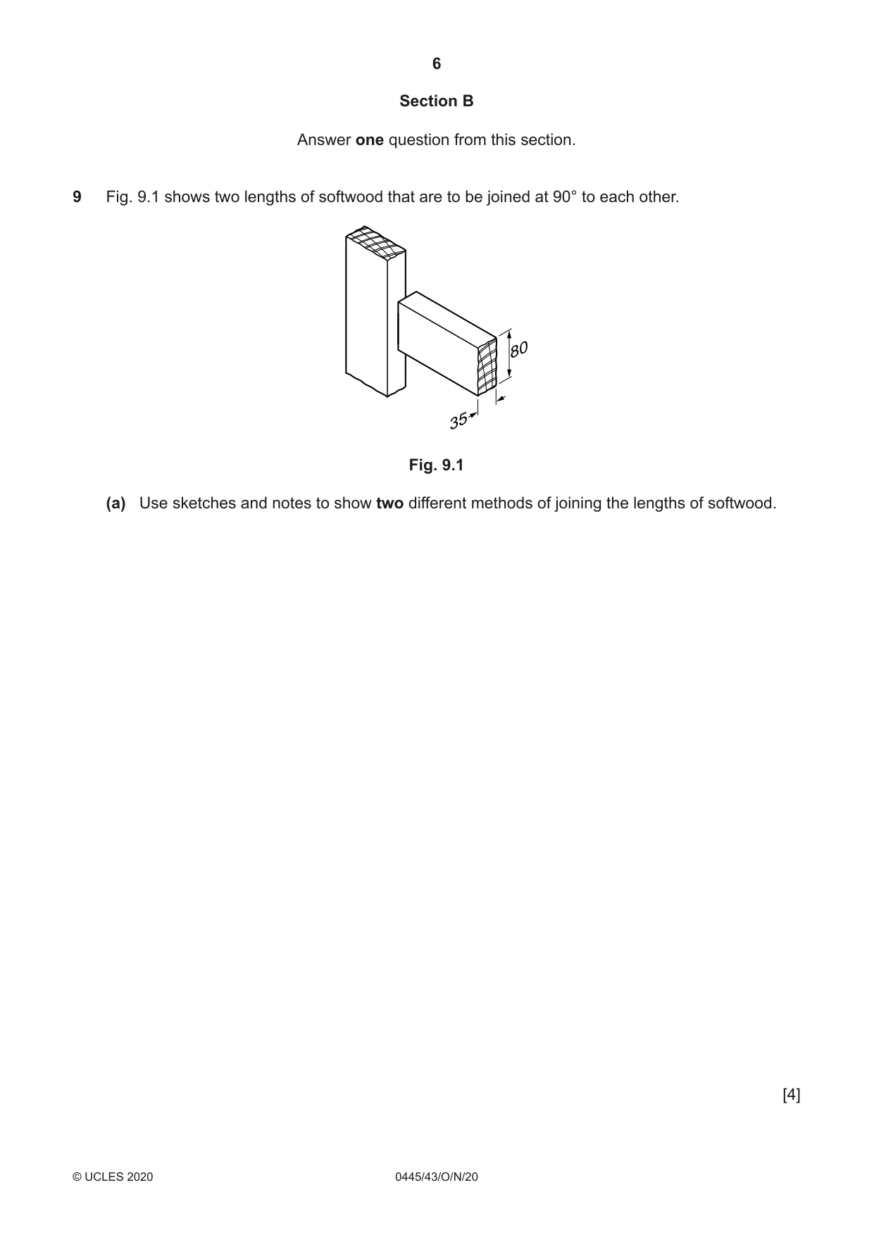 Cambridge IGCSE Design and Technology 0445 2020 Oct/Nov Paper 4 · Variant 3 question paper, page 6 of 20