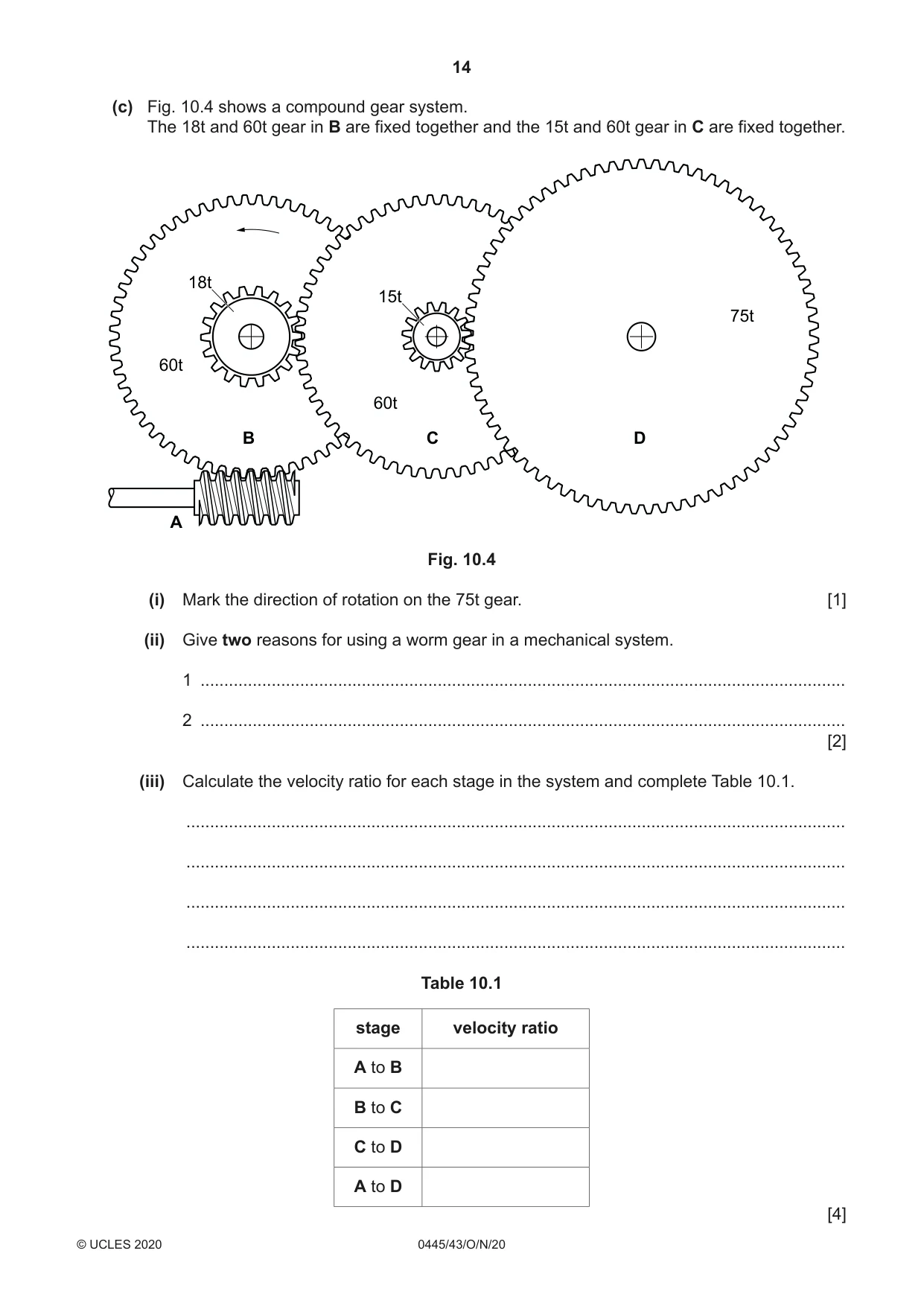 Cambridge IGCSE Design and Technology 0445 2020 Oct/Nov Paper 4 · Variant 3 question paper, page 14 of 20