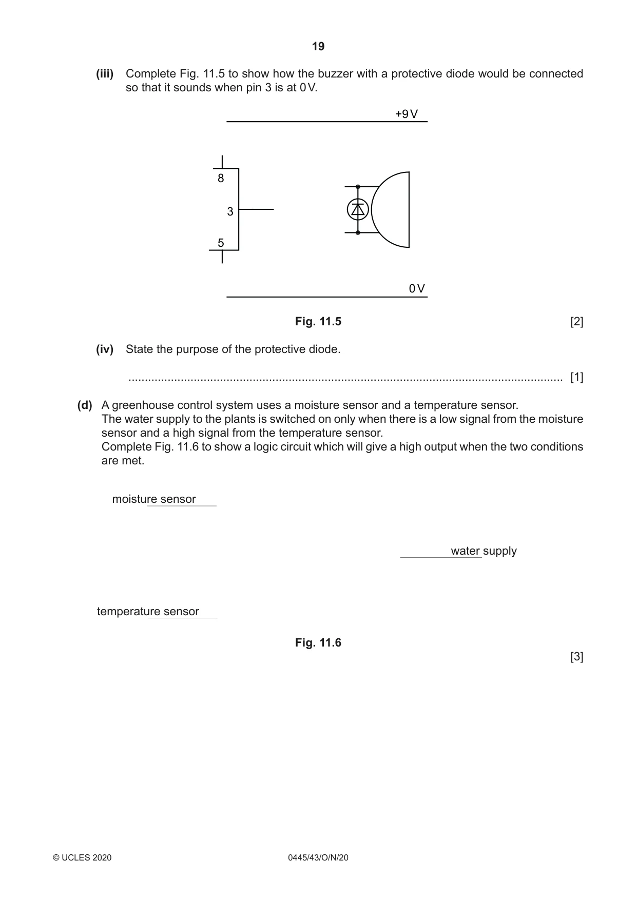 Cambridge IGCSE Design and Technology 0445 2020 Oct/Nov Paper 4 · Variant 3 question paper, page 19 of 20