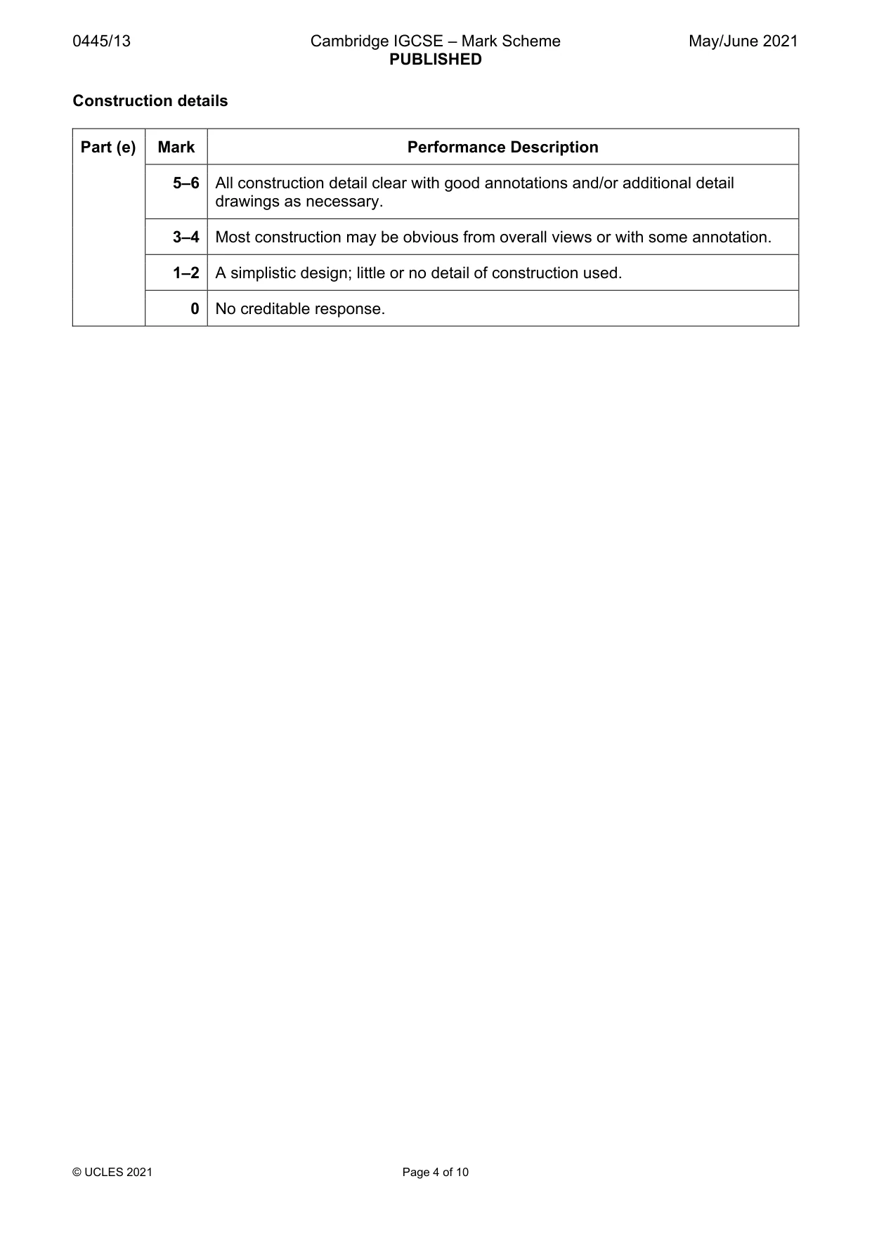 Mark scheme, page 4 of 10