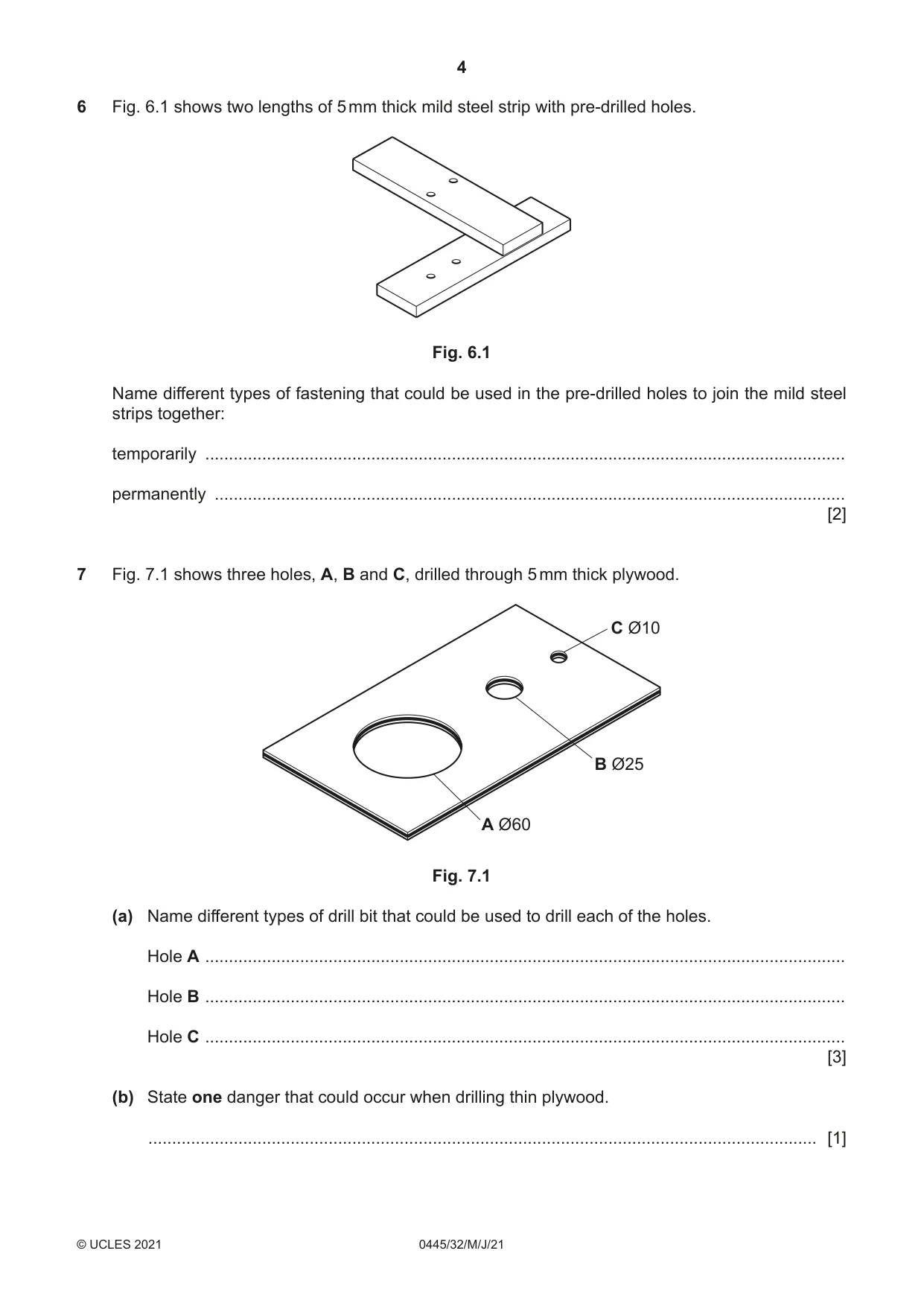 Cambridge IGCSE Design and Technology 0445 2021 May/June Paper 3 · Variant 2 question paper, page 4 of 24