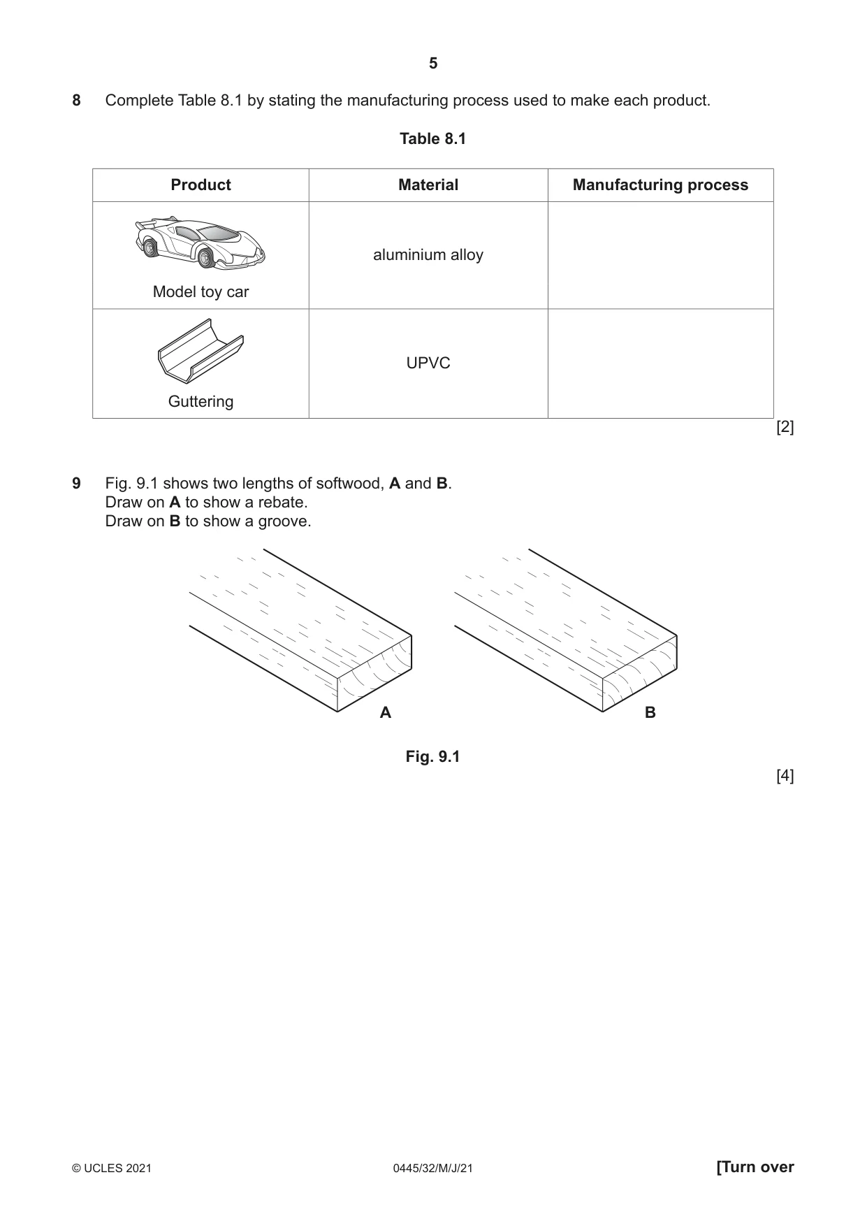 Cambridge IGCSE Design and Technology 0445 2021 May/June Paper 3 · Variant 2 question paper, page 5 of 24