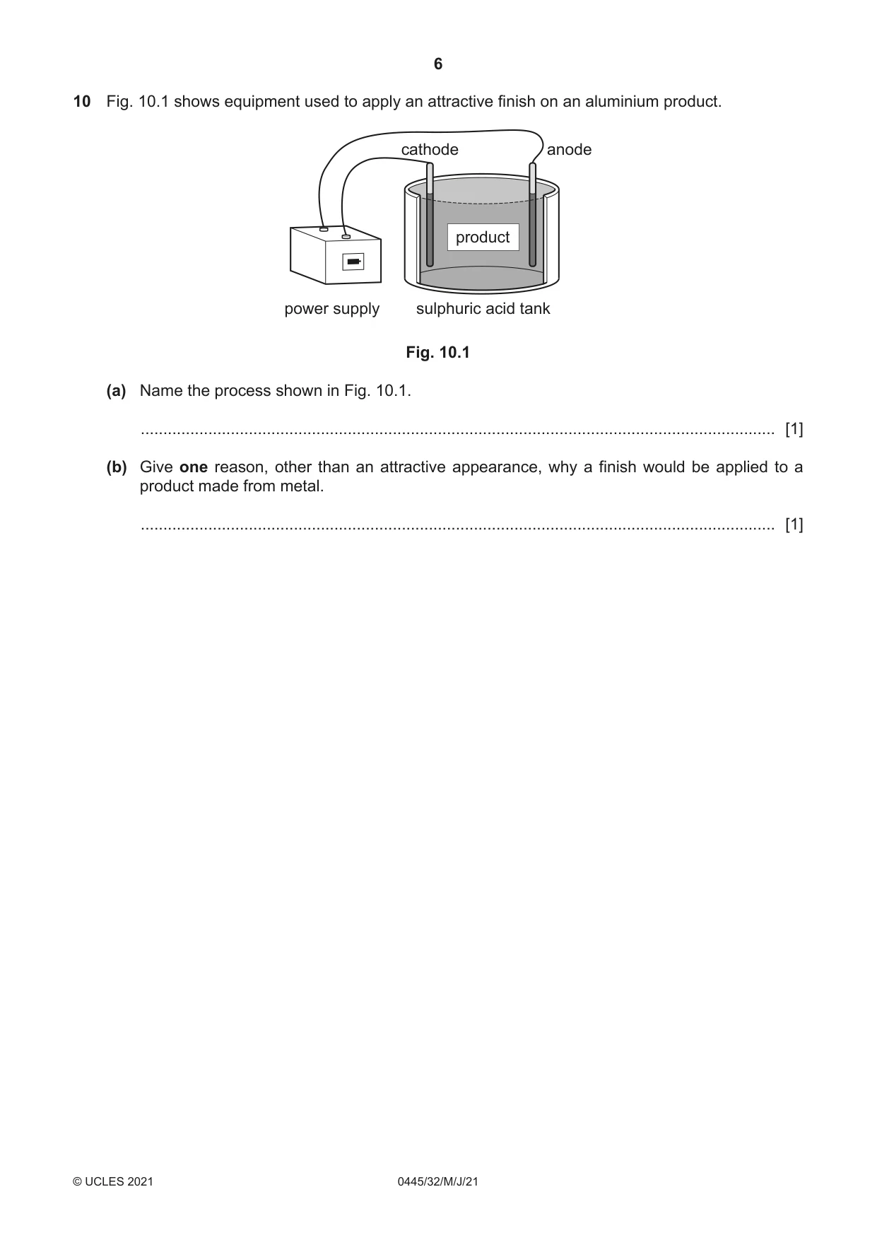 Cambridge IGCSE Design and Technology 0445 2021 May/June Paper 3 · Variant 2 question paper, page 6 of 24
