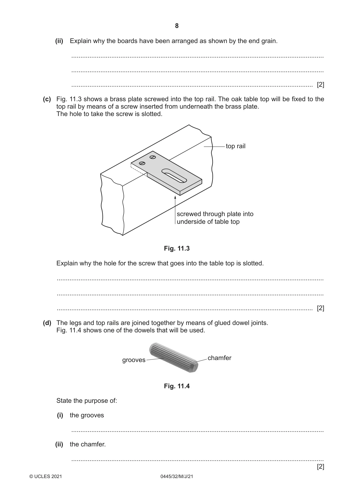 Cambridge IGCSE Design and Technology 0445 2021 May/June Paper 3 · Variant 2 question paper, page 8 of 24