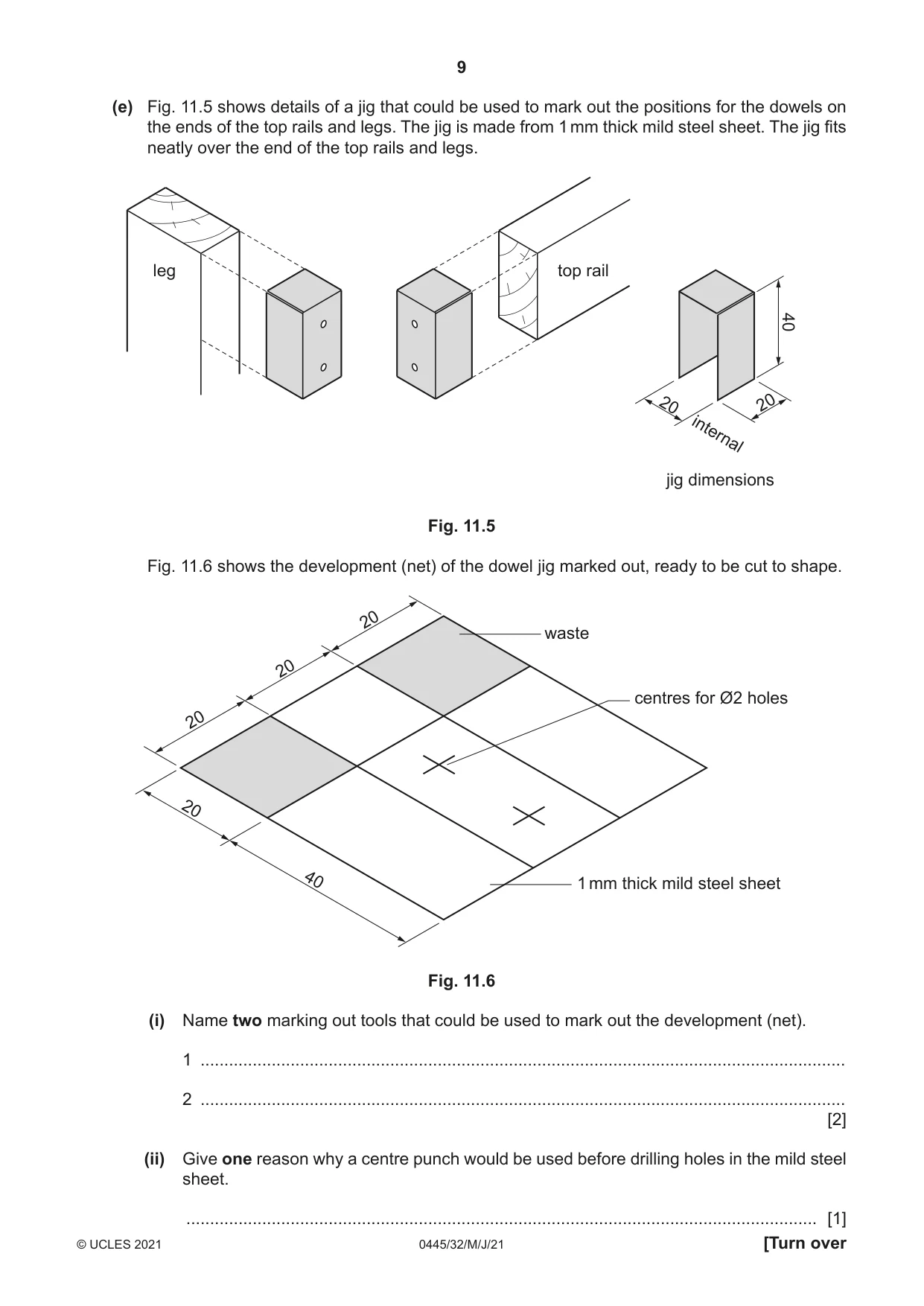 Cambridge IGCSE Design and Technology 0445 2021 May/June Paper 3 · Variant 2 question paper, page 9 of 24