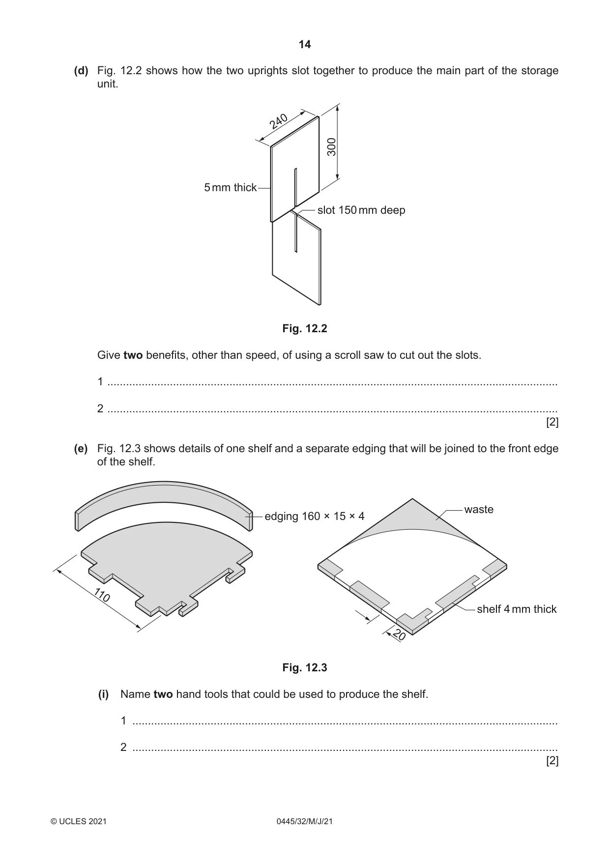 Cambridge IGCSE Design and Technology 0445 2021 May/June Paper 3 · Variant 2 question paper, page 14 of 24