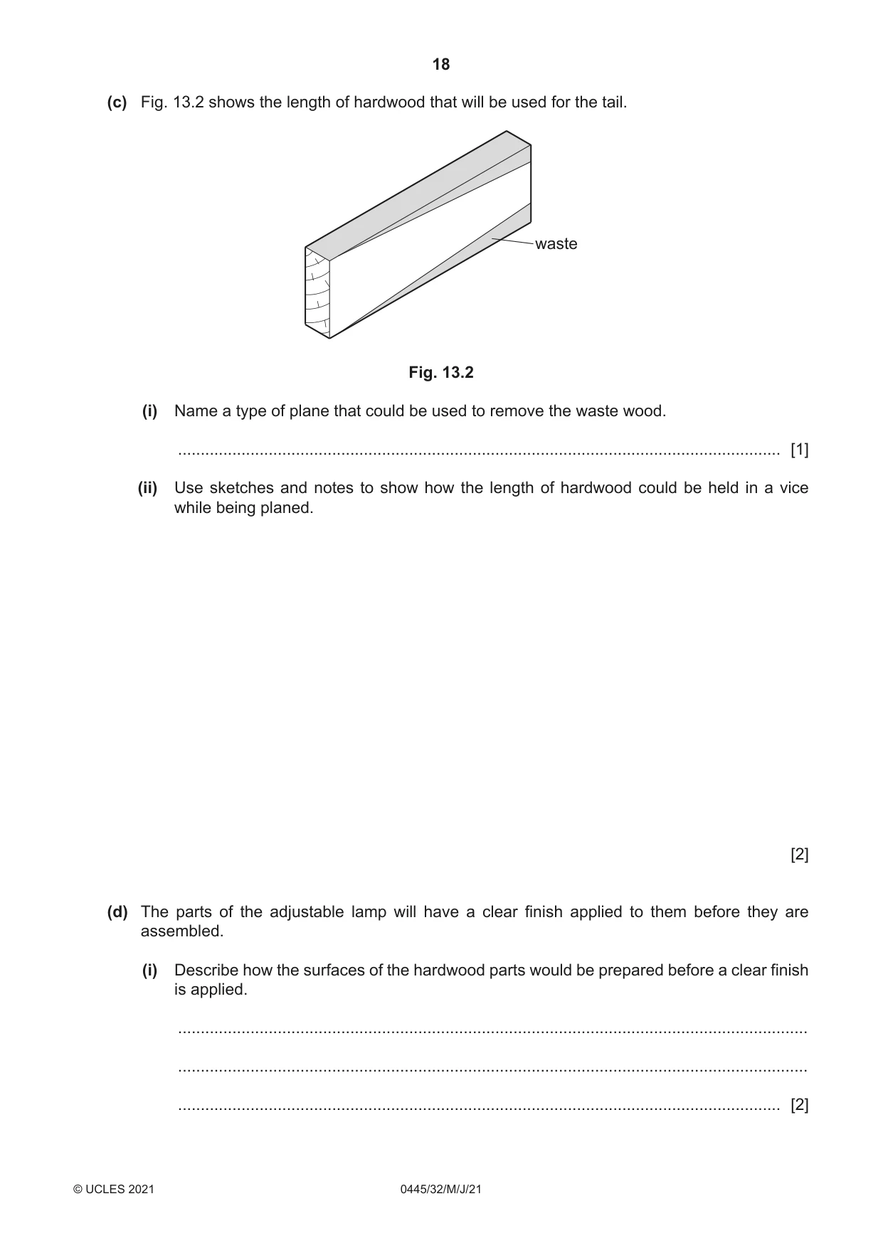 Cambridge IGCSE Design and Technology 0445 2021 May/June Paper 3 · Variant 2 question paper, page 18 of 24