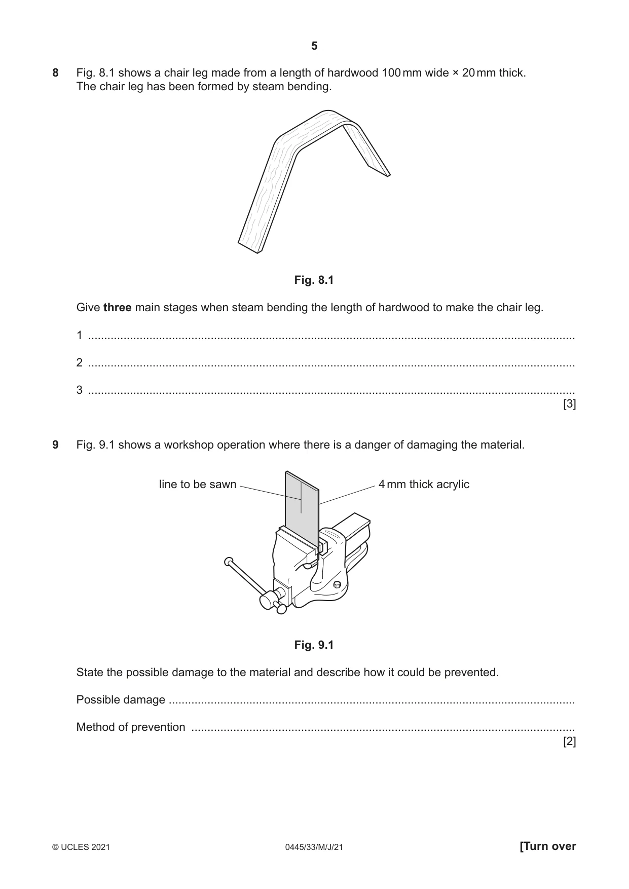 Cambridge IGCSE Design and Technology 0445 2021 May/June Paper 3 · Variant 3 question paper, page 5 of 20