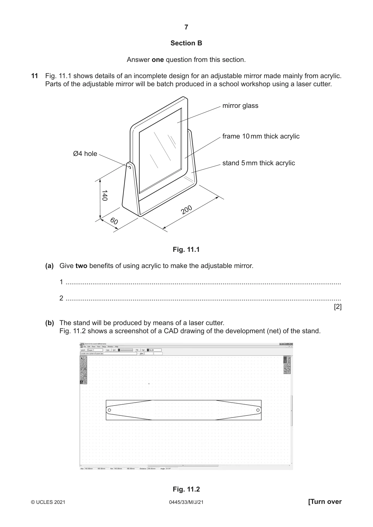 Cambridge IGCSE Design and Technology 0445 2021 May/June Paper 3 · Variant 3 question paper, page 7 of 20