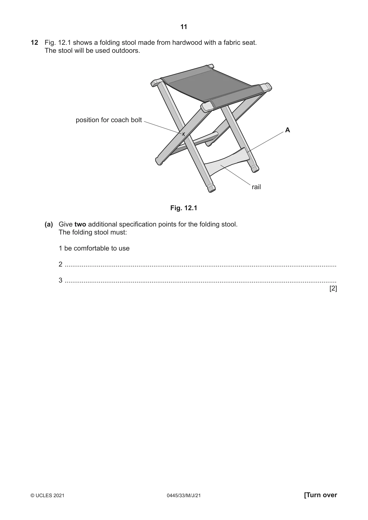 Cambridge IGCSE Design and Technology 0445 2021 May/June Paper 3 · Variant 3 question paper, page 11 of 20