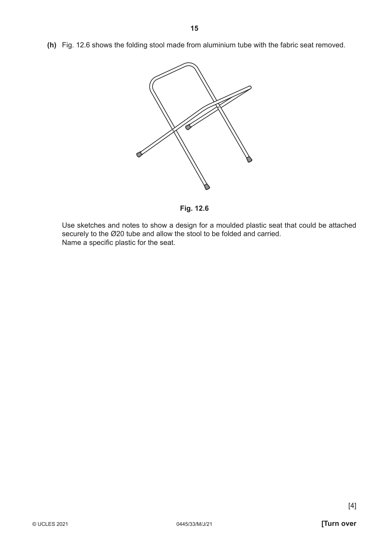 Cambridge IGCSE Design and Technology 0445 2021 May/June Paper 3 · Variant 3 question paper, page 15 of 20
