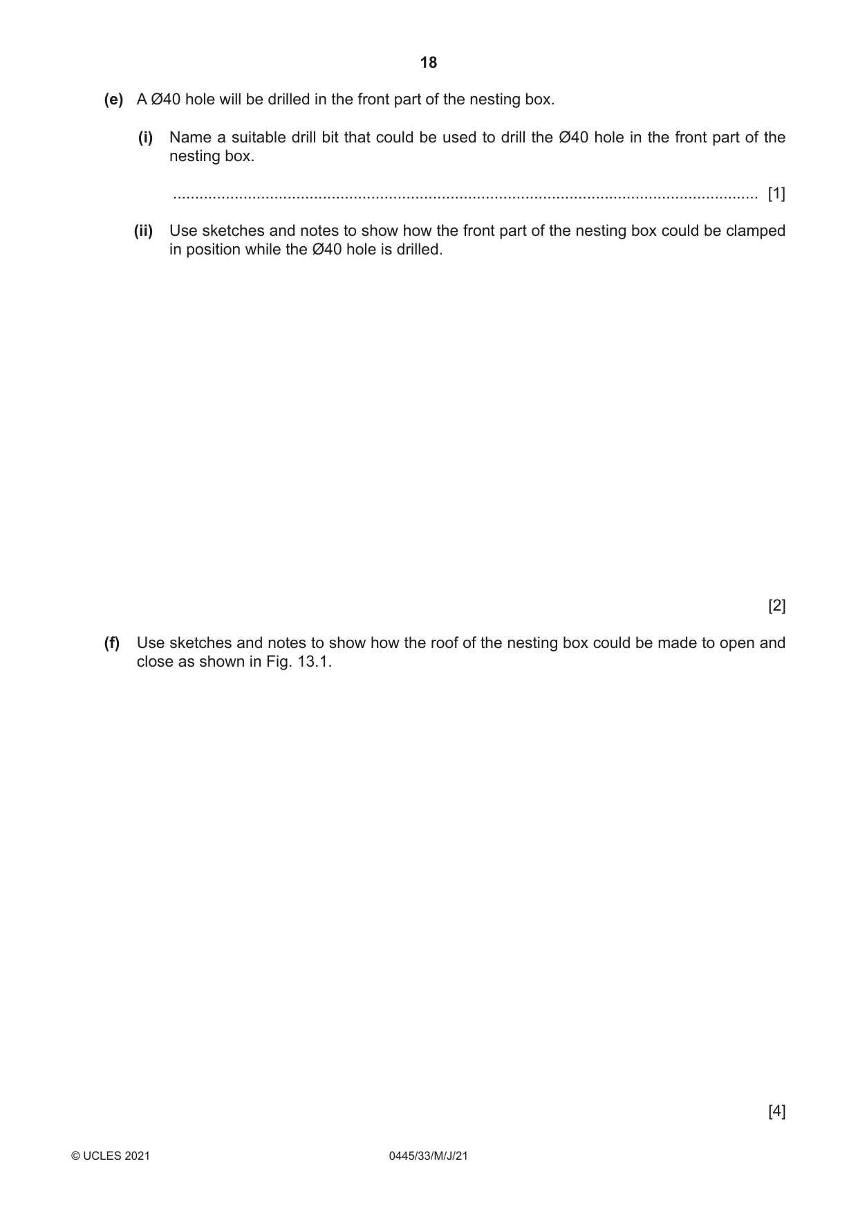 Cambridge IGCSE Design and Technology 0445 2021 May/June Paper 3 · Variant 3 question paper, page 18 of 20