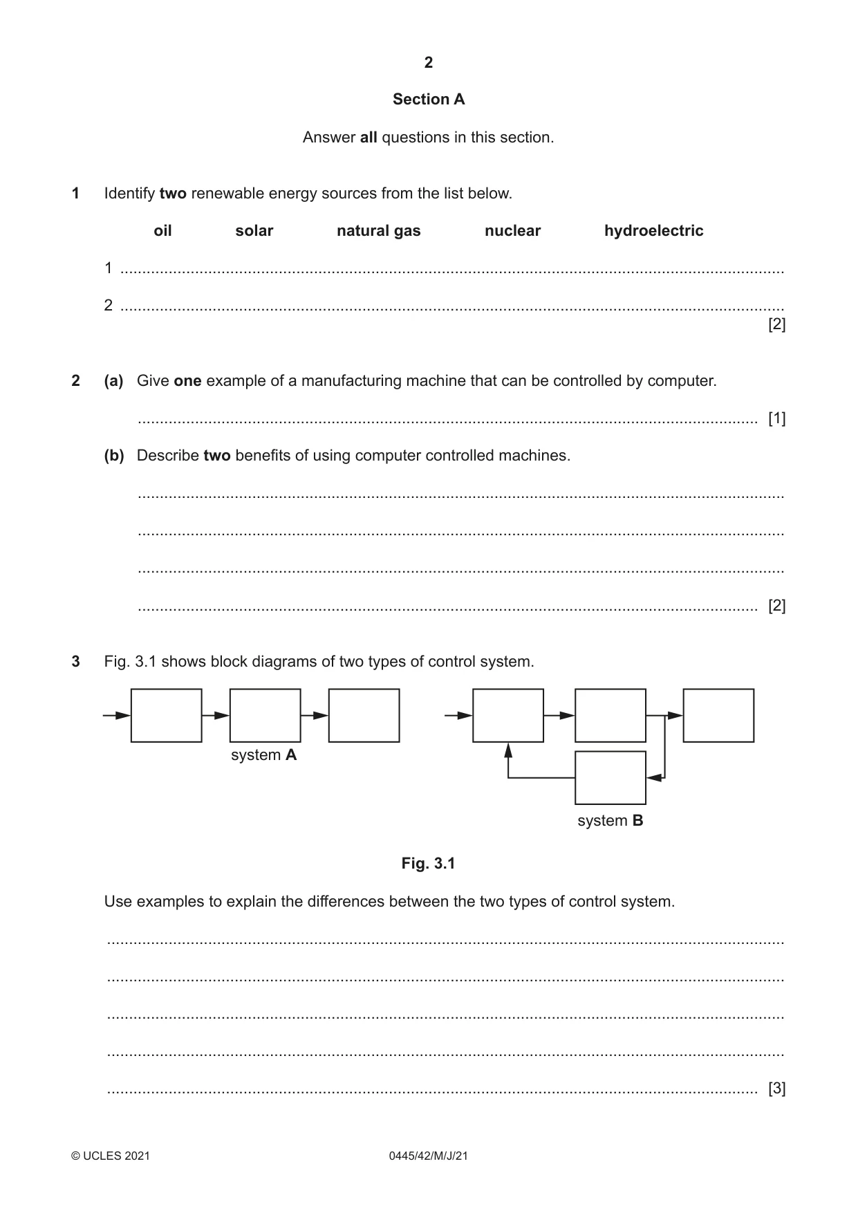 Cambridge IGCSE Design and Technology 0445 2021 May/June Paper 4 · Variant 2 question paper, page 2 of 20