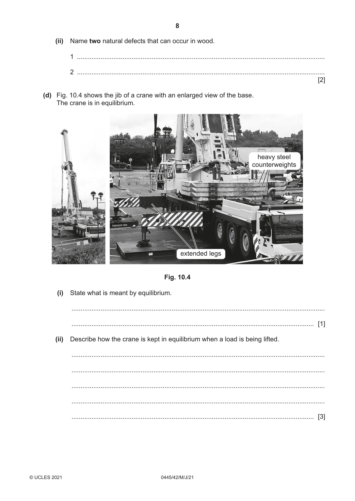 Cambridge IGCSE Design and Technology 0445 2021 May/June Paper 4 · Variant 2 question paper, page 8 of 20