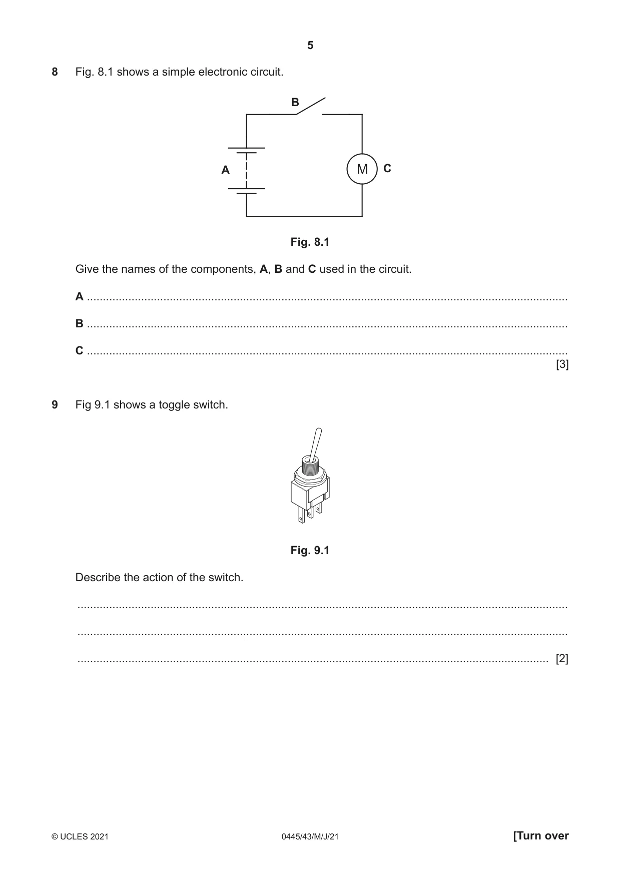 Cambridge IGCSE Design and Technology 0445 2021 May/June Paper 4 · Variant 3 question paper, page 5 of 20