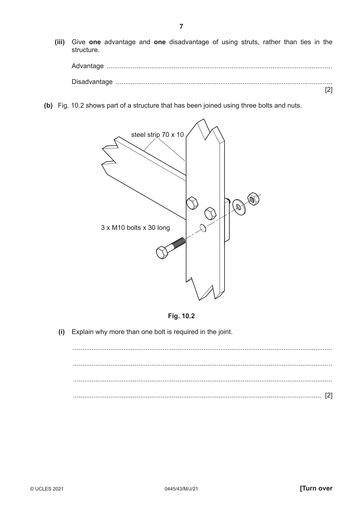 Cambridge IGCSE Design and Technology 0445 2021 May/June Paper 4 · Variant 3 question paper, page 7 of 20
