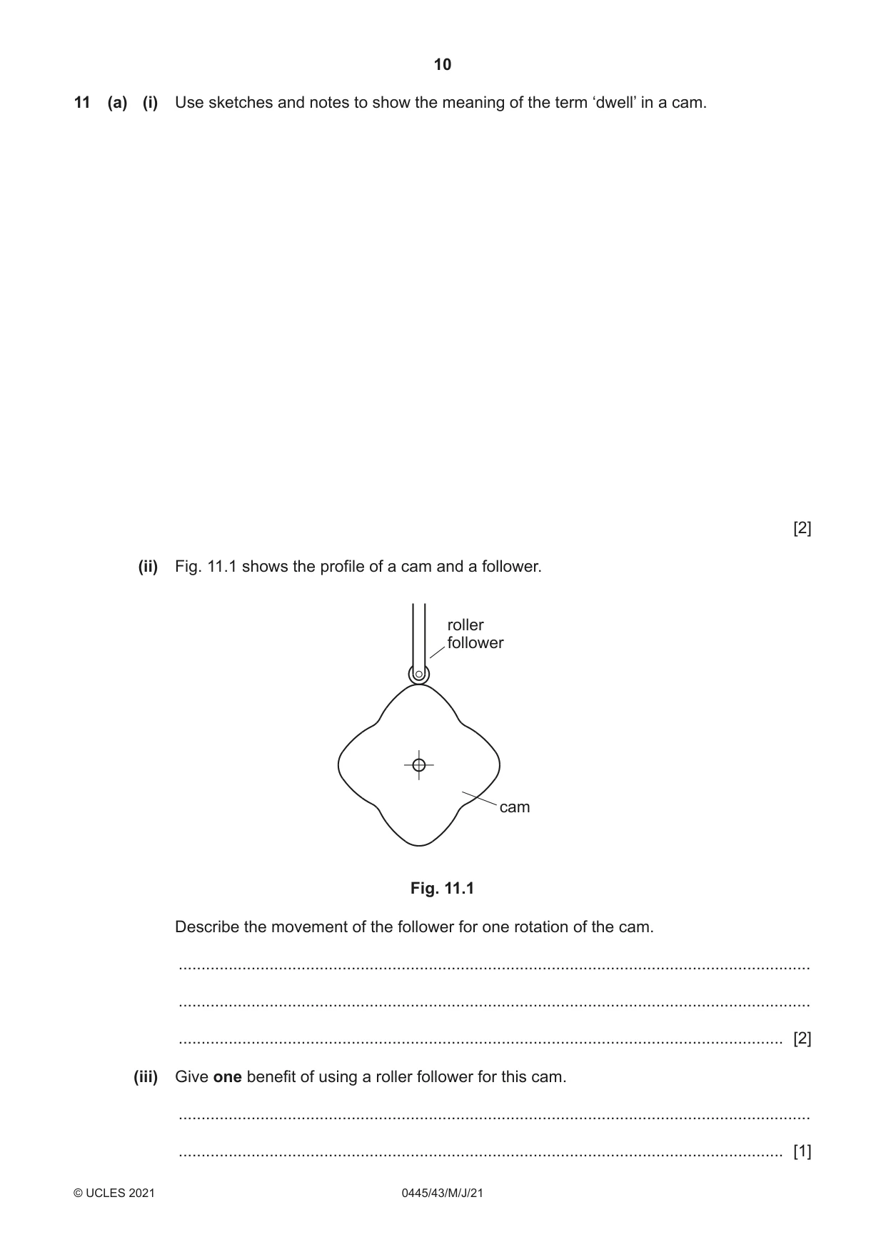 Cambridge IGCSE Design and Technology 0445 2021 May/June Paper 4 · Variant 3 question paper, page 10 of 20
