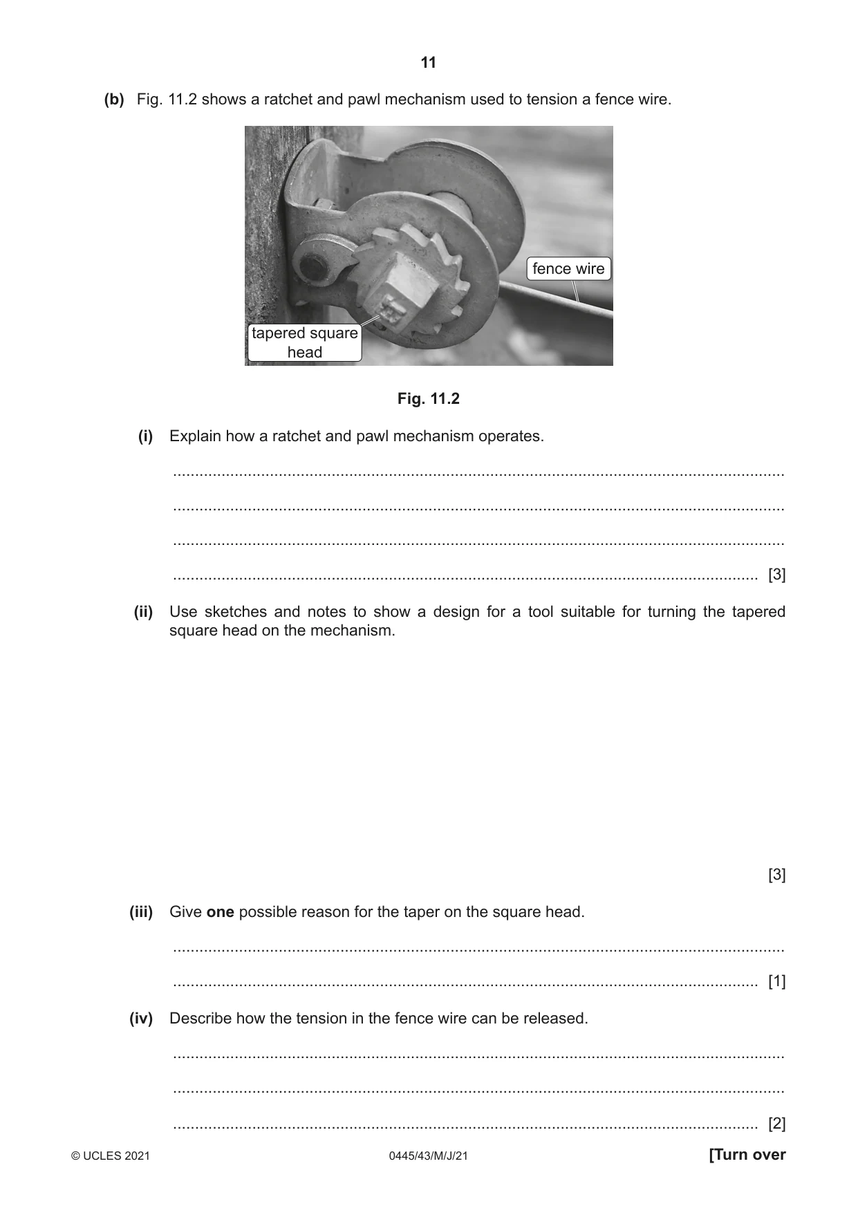 Cambridge IGCSE Design and Technology 0445 2021 May/June Paper 4 · Variant 3 question paper, page 11 of 20