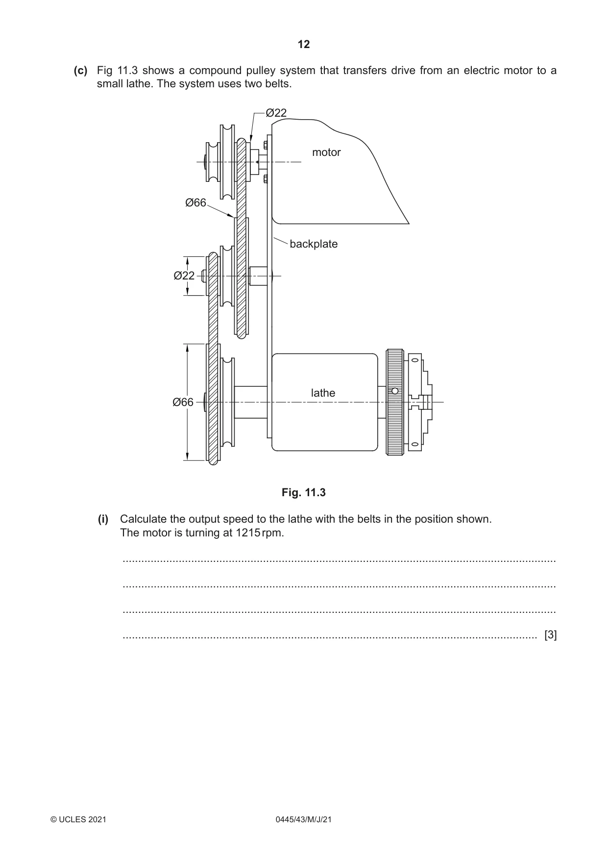 Cambridge IGCSE Design and Technology 0445 2021 May/June Paper 4 · Variant 3 question paper, page 12 of 20